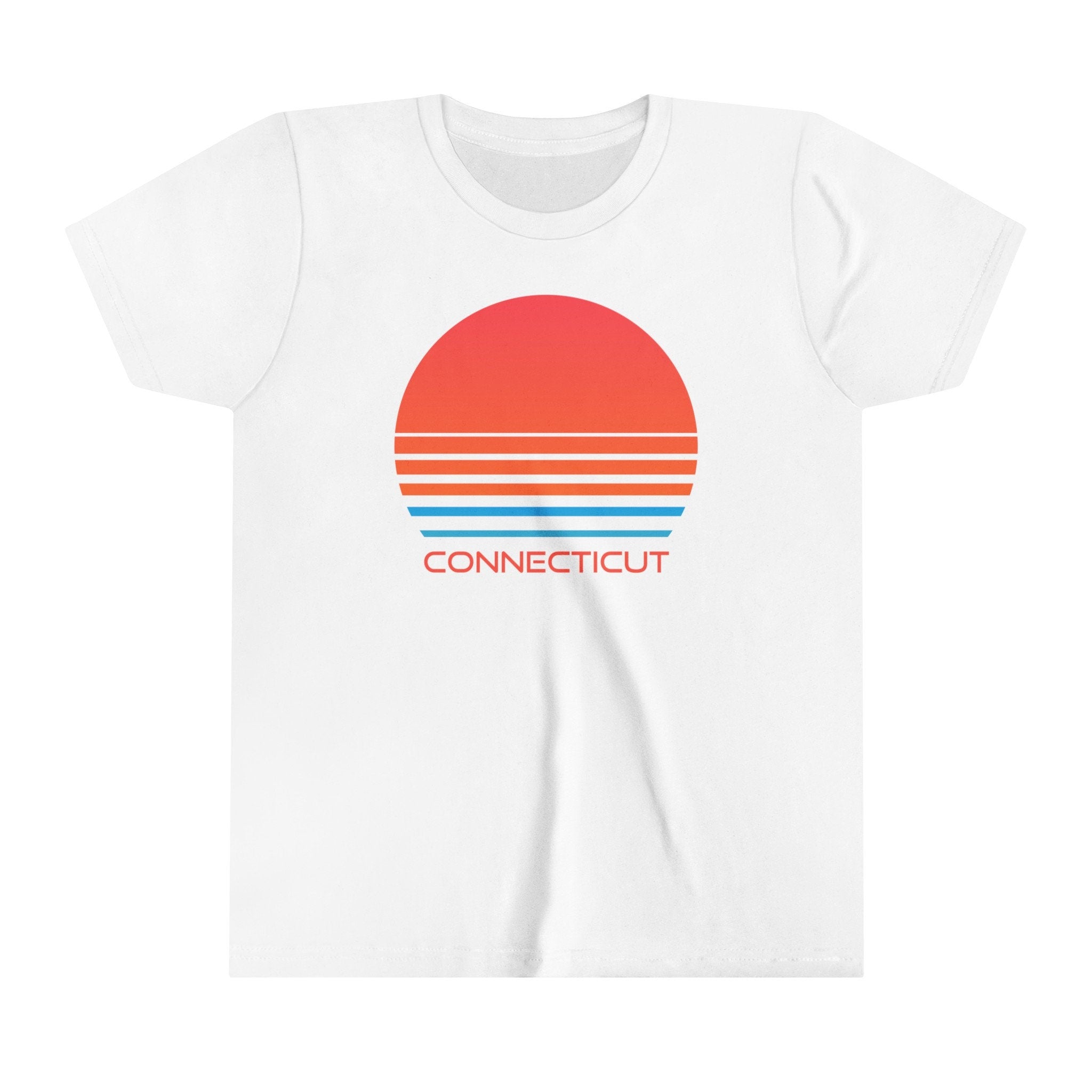 Connecticut Youth Shirt Retro 80s Connecticut Kid39s TShirt Personalization Available Graphic Tee – Aesthetic Look · High-Quality Print