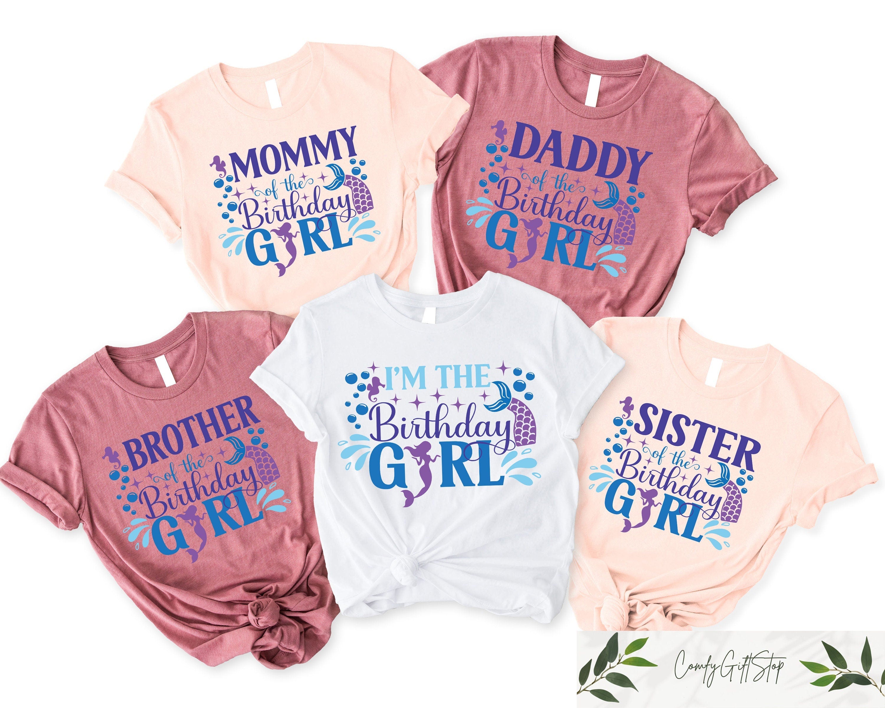 Mermaid Family Shirts Mermaid Girl Birthday Party Family Birthday Shirts Mermaid Squad Kids Birthday Shirts Birthday Vacation Shirts Graphic Tee – Bold Style · Top Pick For Any Outfit