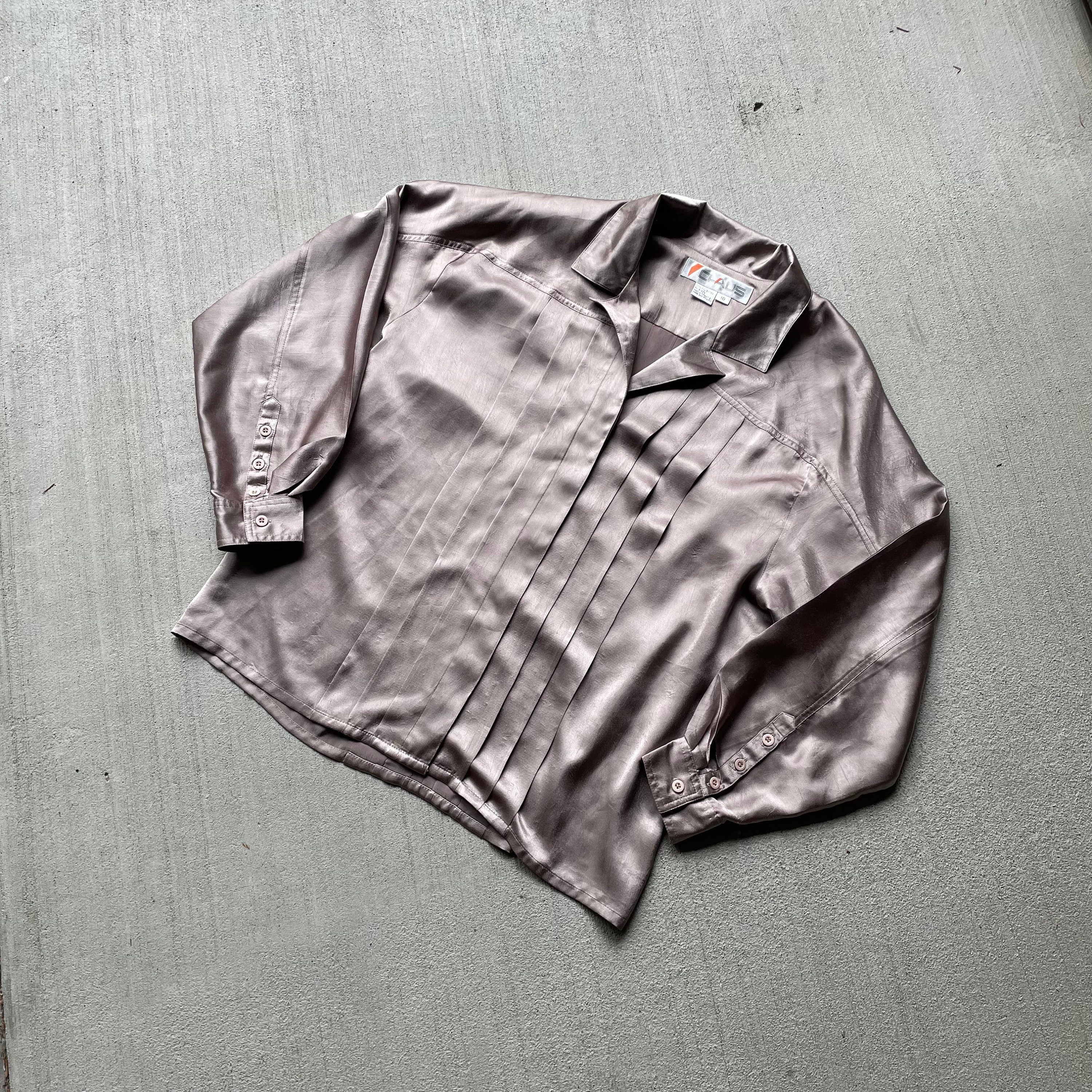 Vintage early 90s satin dolman sleeve button down shirt medium Graphic Tee – Everyday Comfort · Must-Have Style