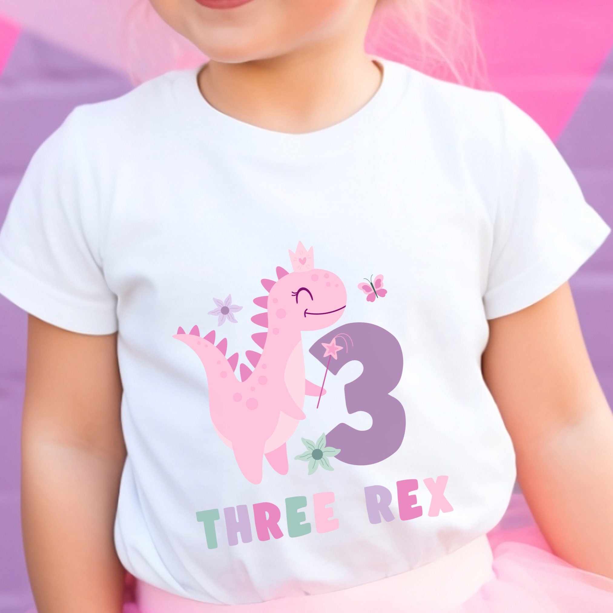 Dinosaur Birthday Shirt Girl 3 Birthday Shirt Dino 3rd Birthday Girl Three Rex Shirt Pink Dinosaur 3Rd Birthday Shirt Girl Dino Shirt Pink Graphic Tee – Everyday Comfort · Perfect For Daily Wear
