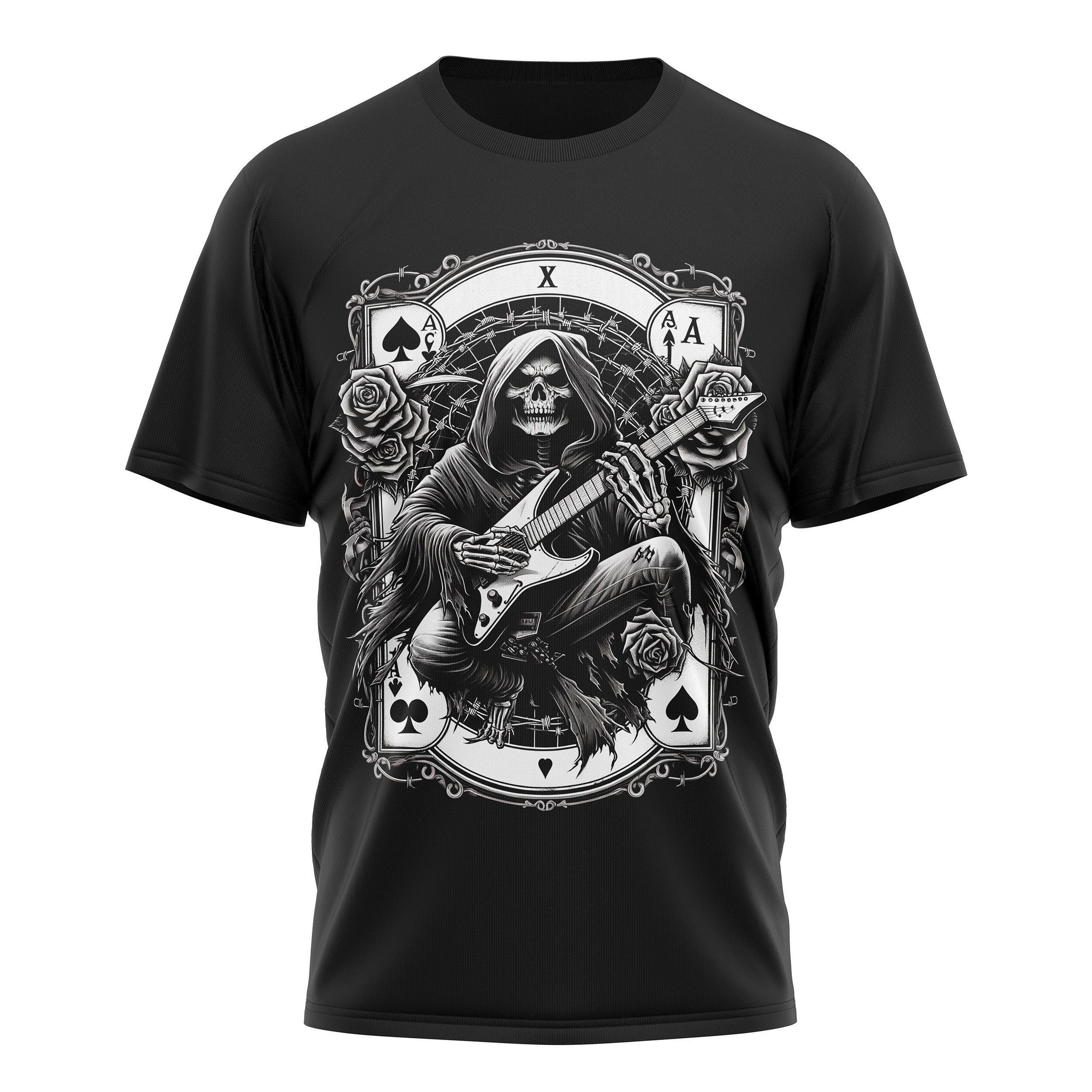 Rock Gothic Reaper Heavy Metal Ace of Spades Men39s T Shirt Graphic Tee – Warm & Stylish · Great Gift For Fans