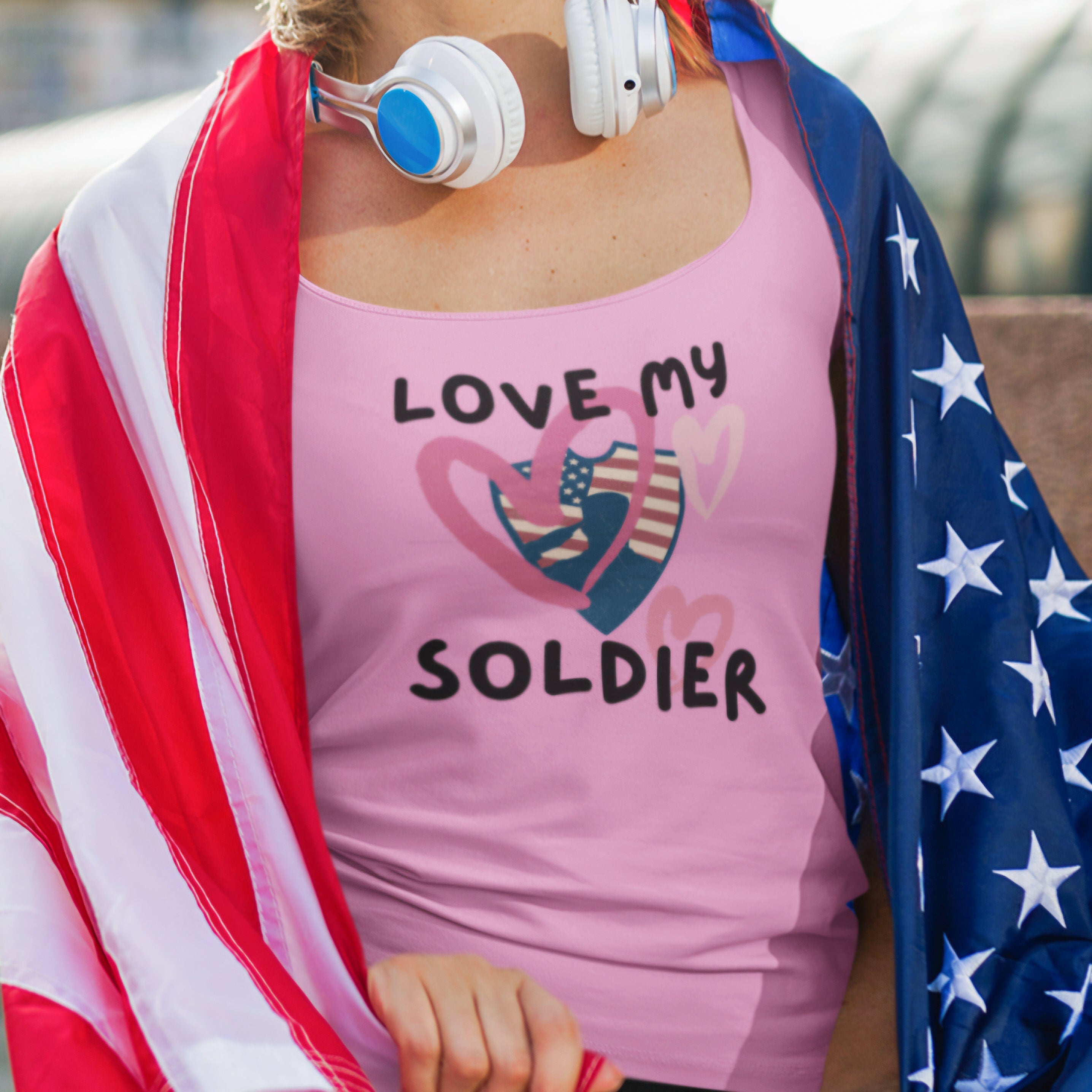 Ladies Military Support Shirt Tank Top Military Spouse T shirt Gift For Soldier Mother Spouse Wife Unisex Garment Dyed Tank Top – Premium Graphic · Must-Have Style