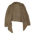 Massimo Dutti Womens Gold Brown Buttonless Knit Jacket Vintage Designer VTG Graphic Tee – Bold Style · Must-Have Style