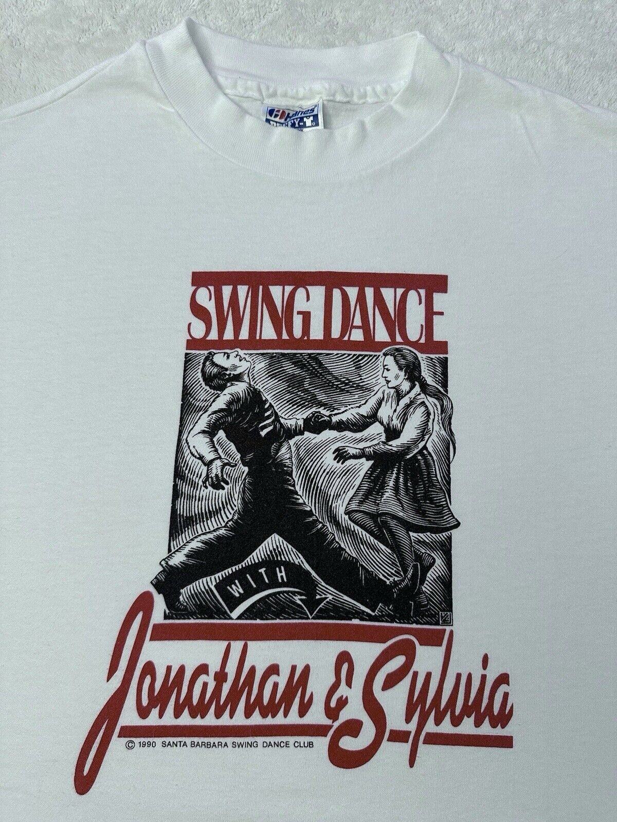 Vintage 1990s 90s Swing Dance Class Johnathan Sylvia Santa Barbara T Shirt XL Graphic Tee – Fan Favorite · Perfect For Daily Wear