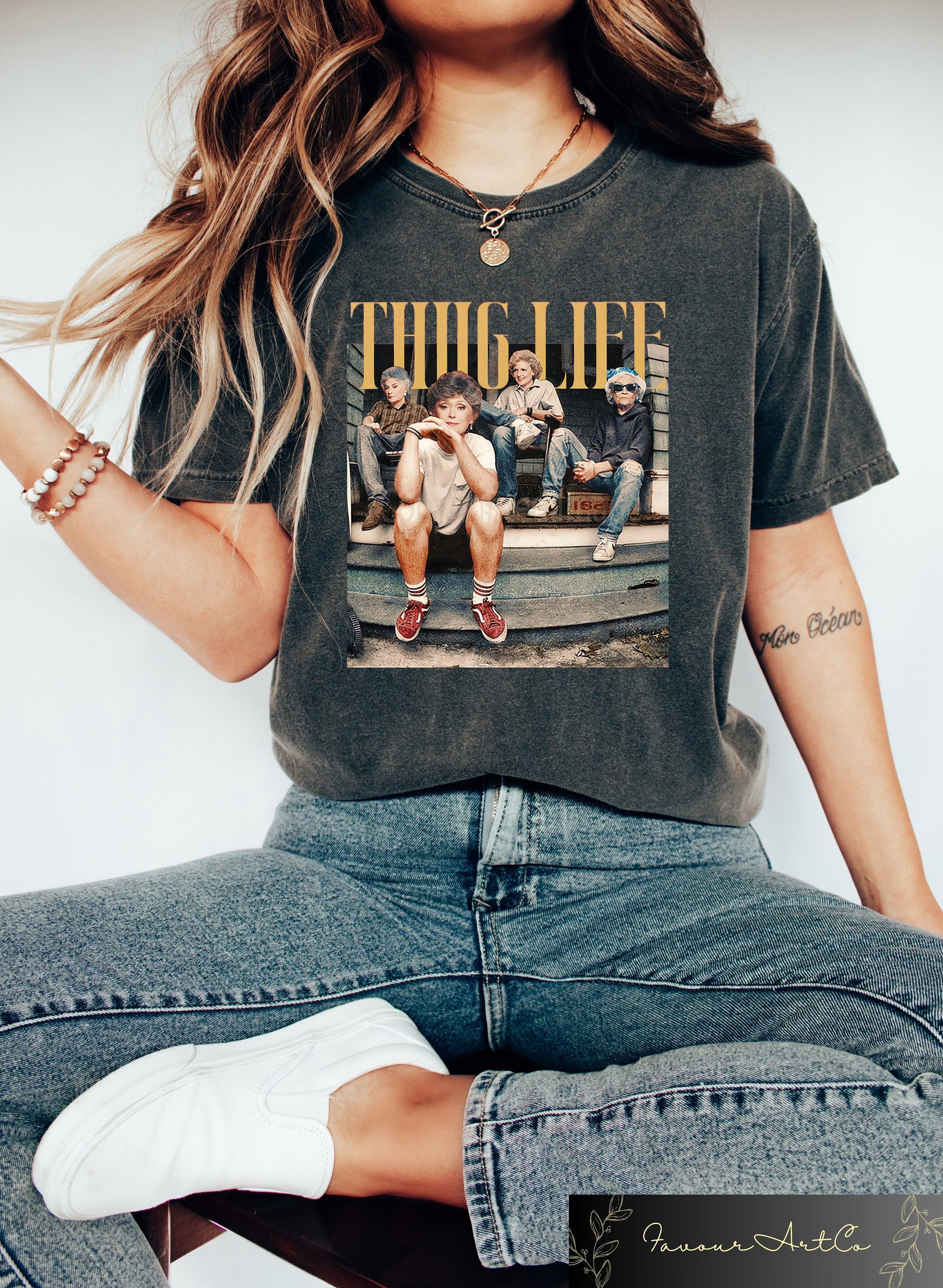Golden Girls Thug Life Shirt The Golden Girls Fan Shirt Golden Girls Lover Gift 80s TV Sitcom Shirt For Women Graphic Tee – Aesthetic Look · Great Gift For Fans