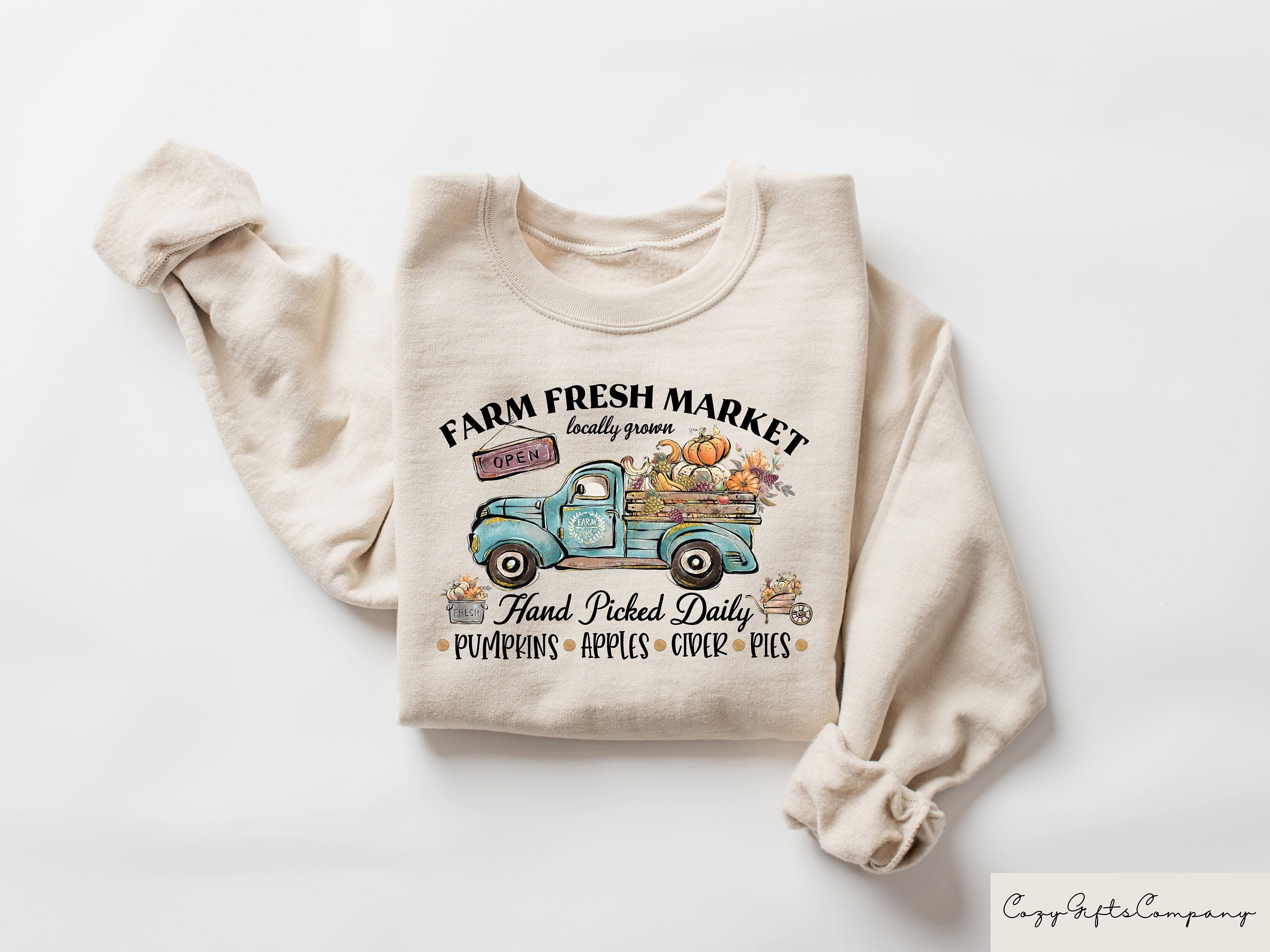 Farm Fresh Pumpkin Sweatshirt Fall Crewneck Sweatshirt Thanksgiving Gift Pumpkin Patch Sweatshirt Womens Fall Shirt Fall Gift Sweatshirt – Bold Style · Great Gift For Fans