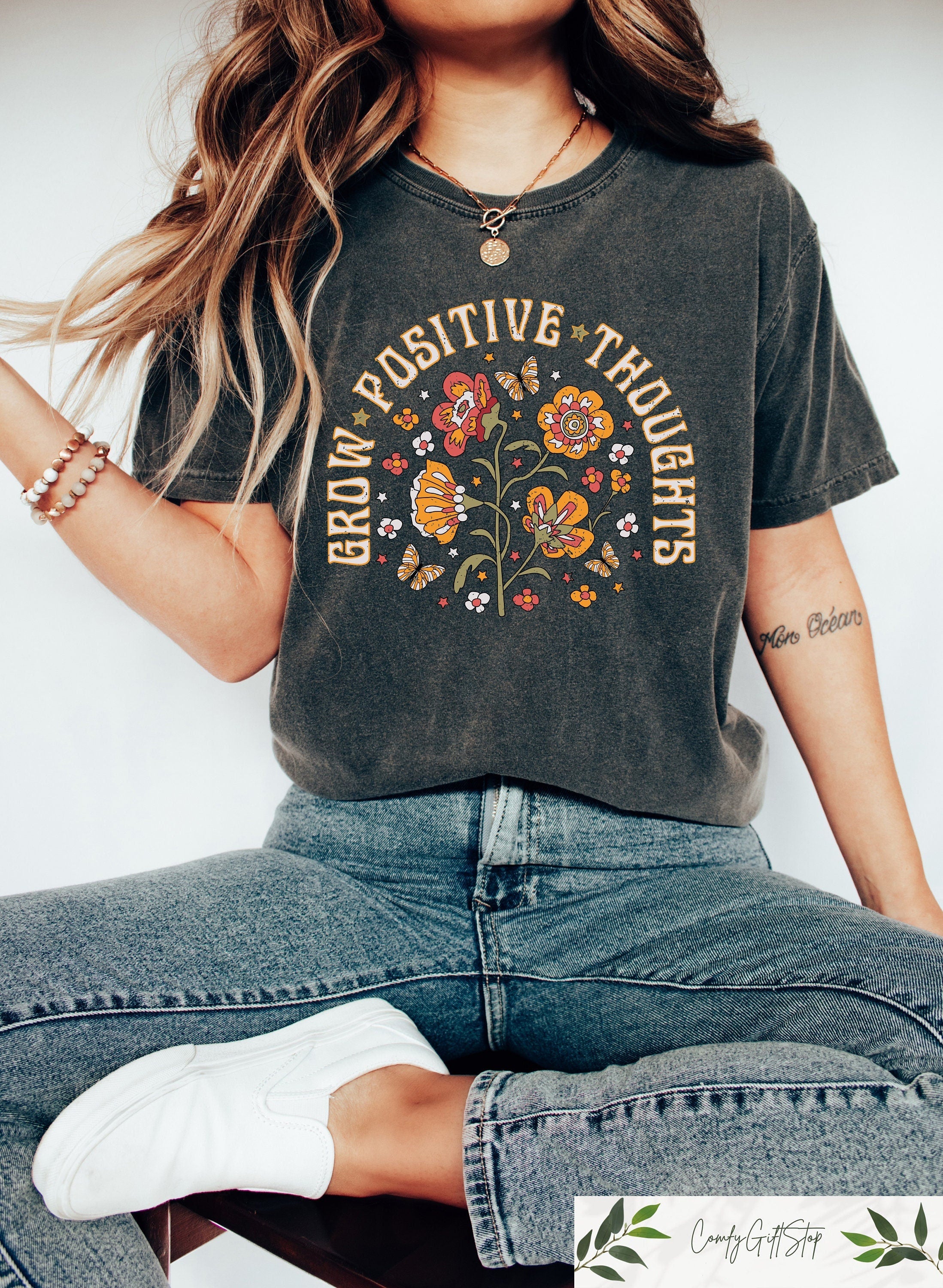 Grow Positive Thoughts Shirt Growth Mindset Tee Mental Health Shirt You Matter Shirt Comfort Retro 90s Shirt Positive Affirmation Tee Graphic Tee – Aesthetic Look · High-Quality Print