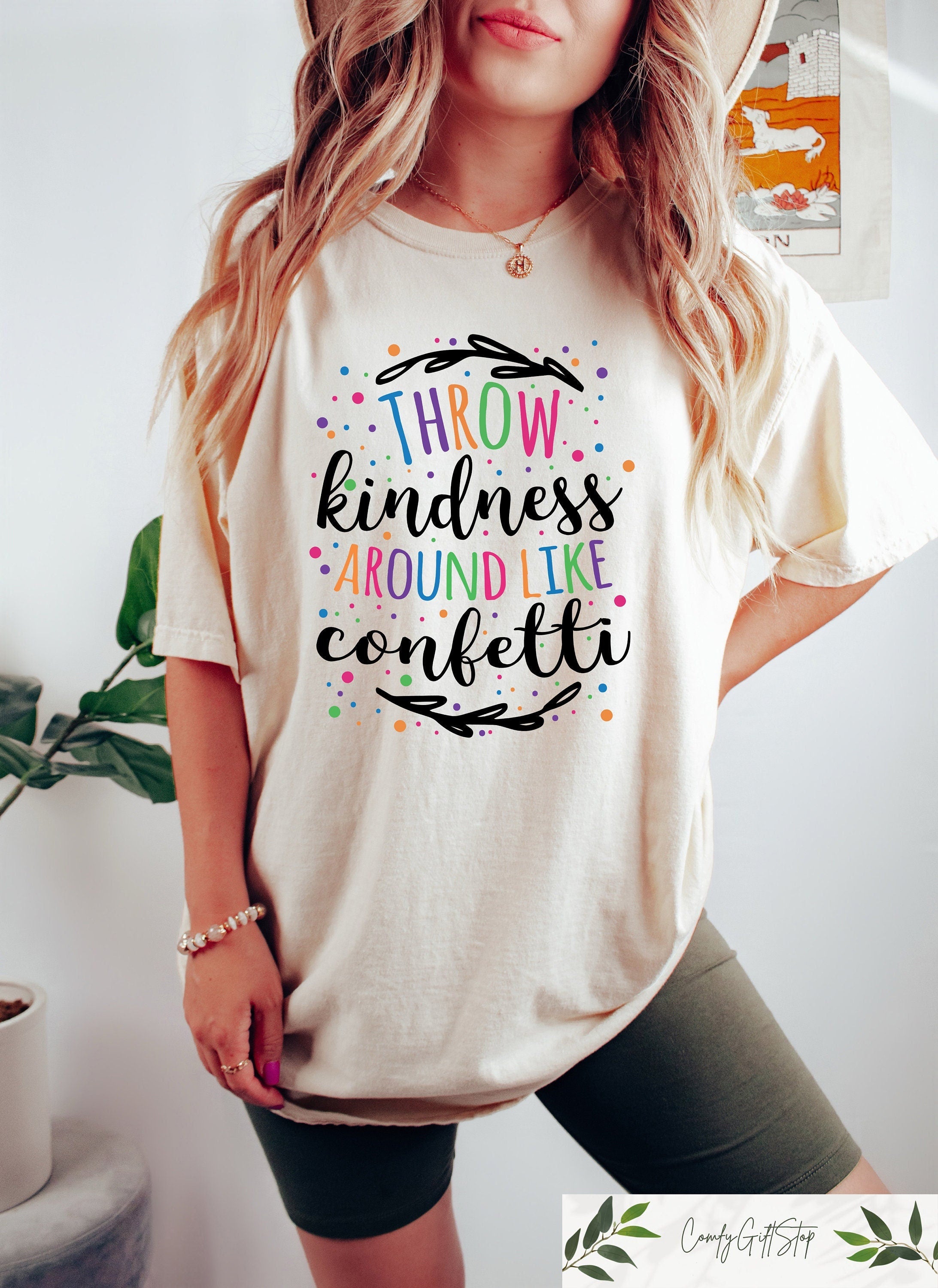 Throw Kindness Around Like Confetti Cute Teacher Tee Back to School Elementary School Teacher Gift Teacher Apparel Teach Love Inspire Graphic Tee – Premium Graphic · Top Pick For Any Outfit