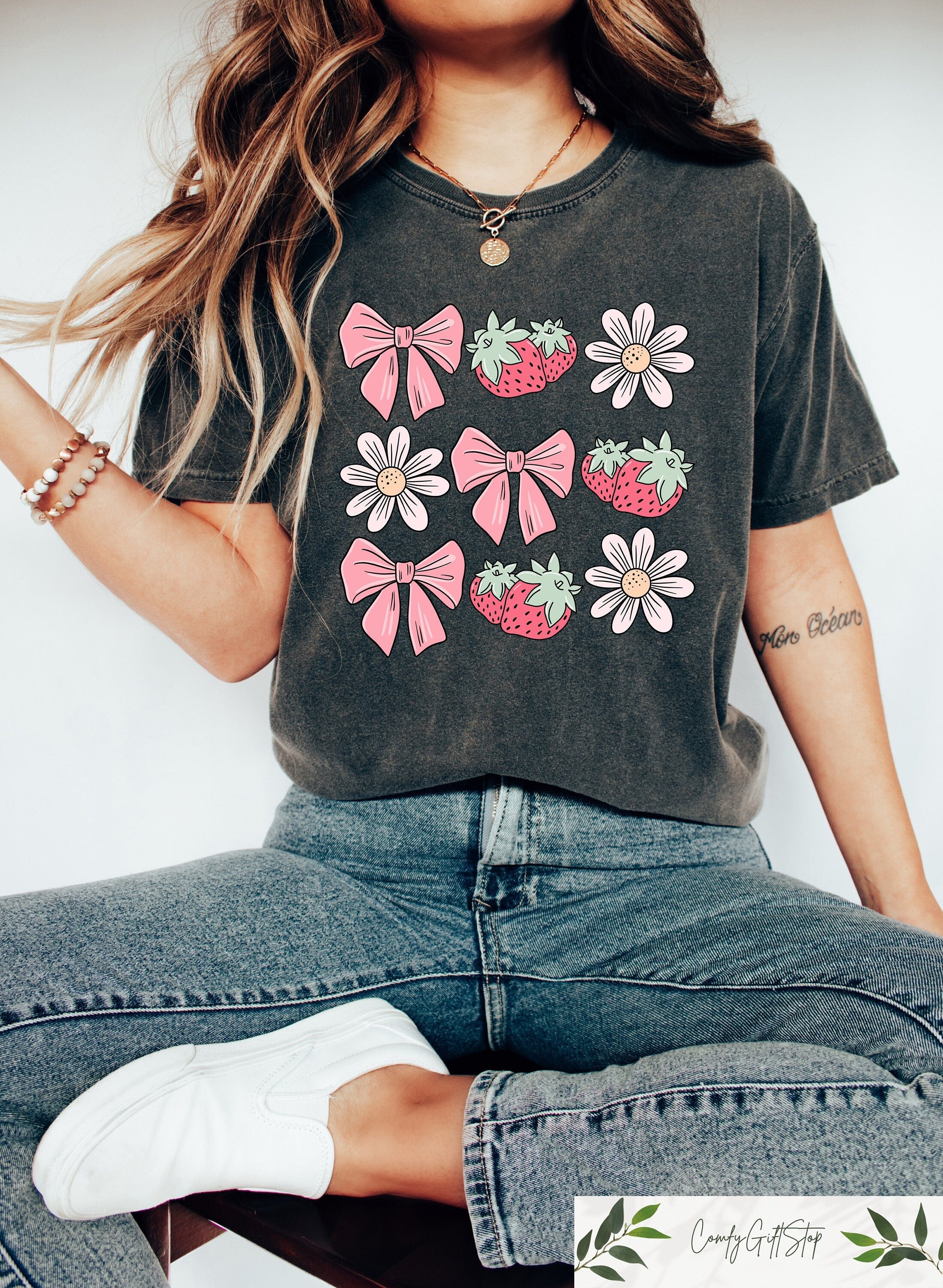 Retro Comfort Boho Strawberry Shirt Fruit Shirt Summer T Shirt Cute Strawberry Gift Strawberry Lover Shirt Berry Graphic Tee Graphic Tee – Cozy Vibes · Trending Graphic Apparel