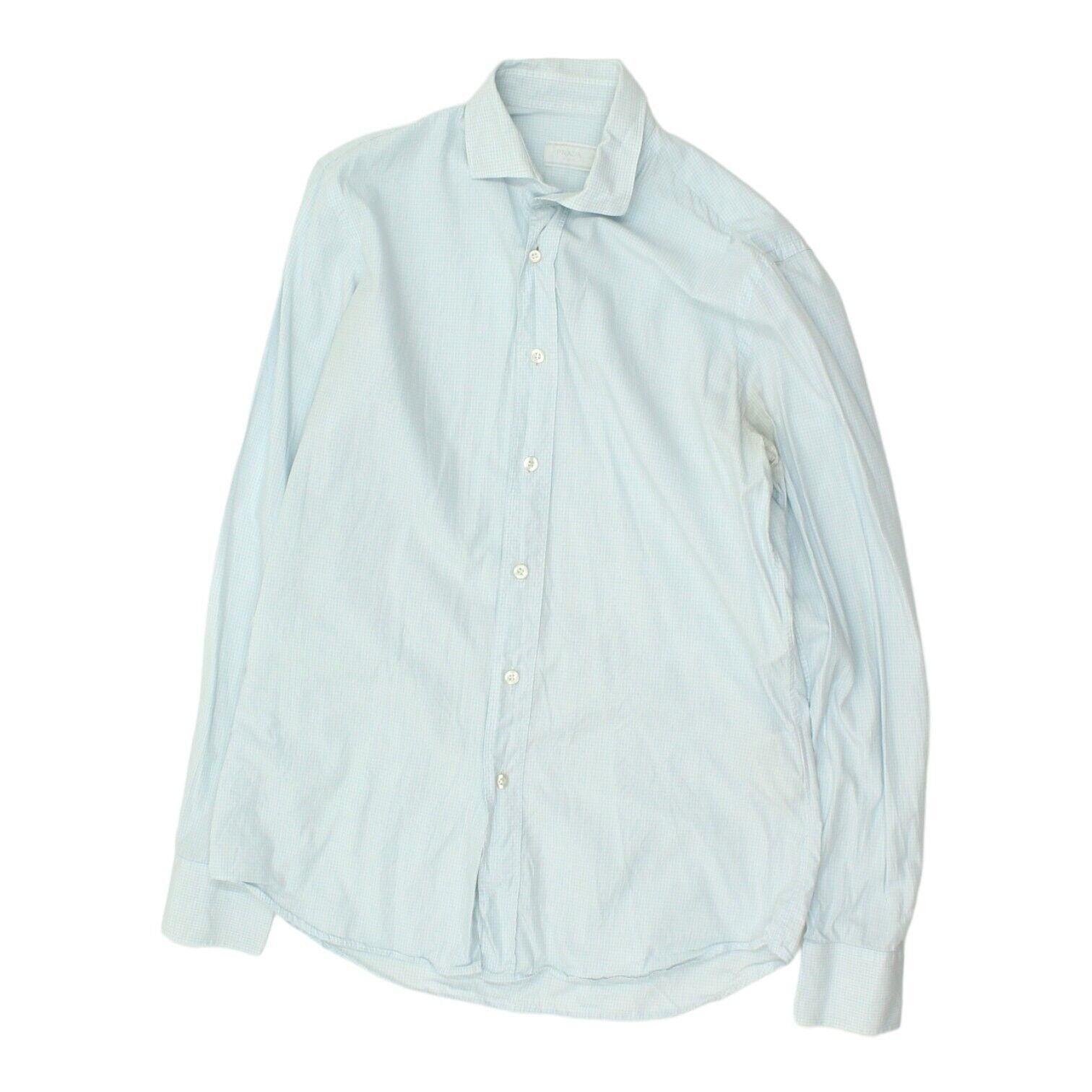 Prada Mens Light Blue Button Up Shirt Vintage High End Designer Formal VTG Graphic Tee – Everyday Comfort · High-Quality Print