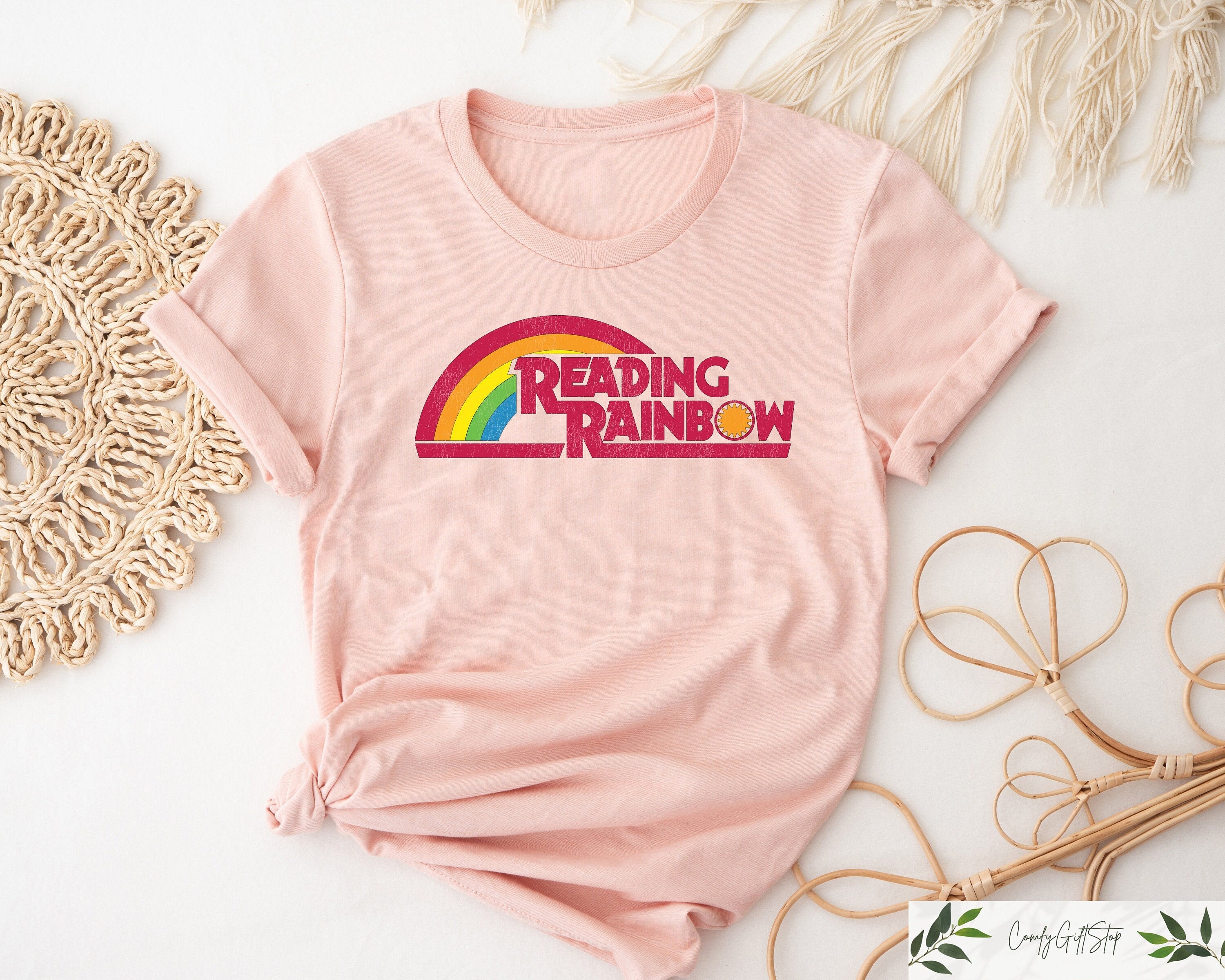 Reading Rainbow Shirt Retro Librarian Shirt Teacher Appreciation Shirt Retro Comfort Rainbow School Shirt Book Lover Gift Bookworm Tee Graphic Tee – Warm & Stylish · Great Gift For Fans
