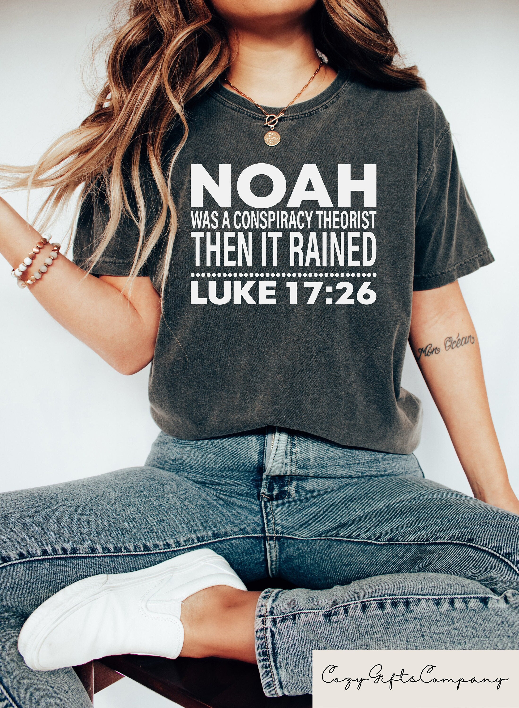 Noah Was A Conspiracy Theorist Then It Rained Shirt Bible Scripture Clothing Conservative Shirt Revelations Shirt Faith Sweatshirt Sweatshirt – Premium Graphic · Top Pick For Any Outfit