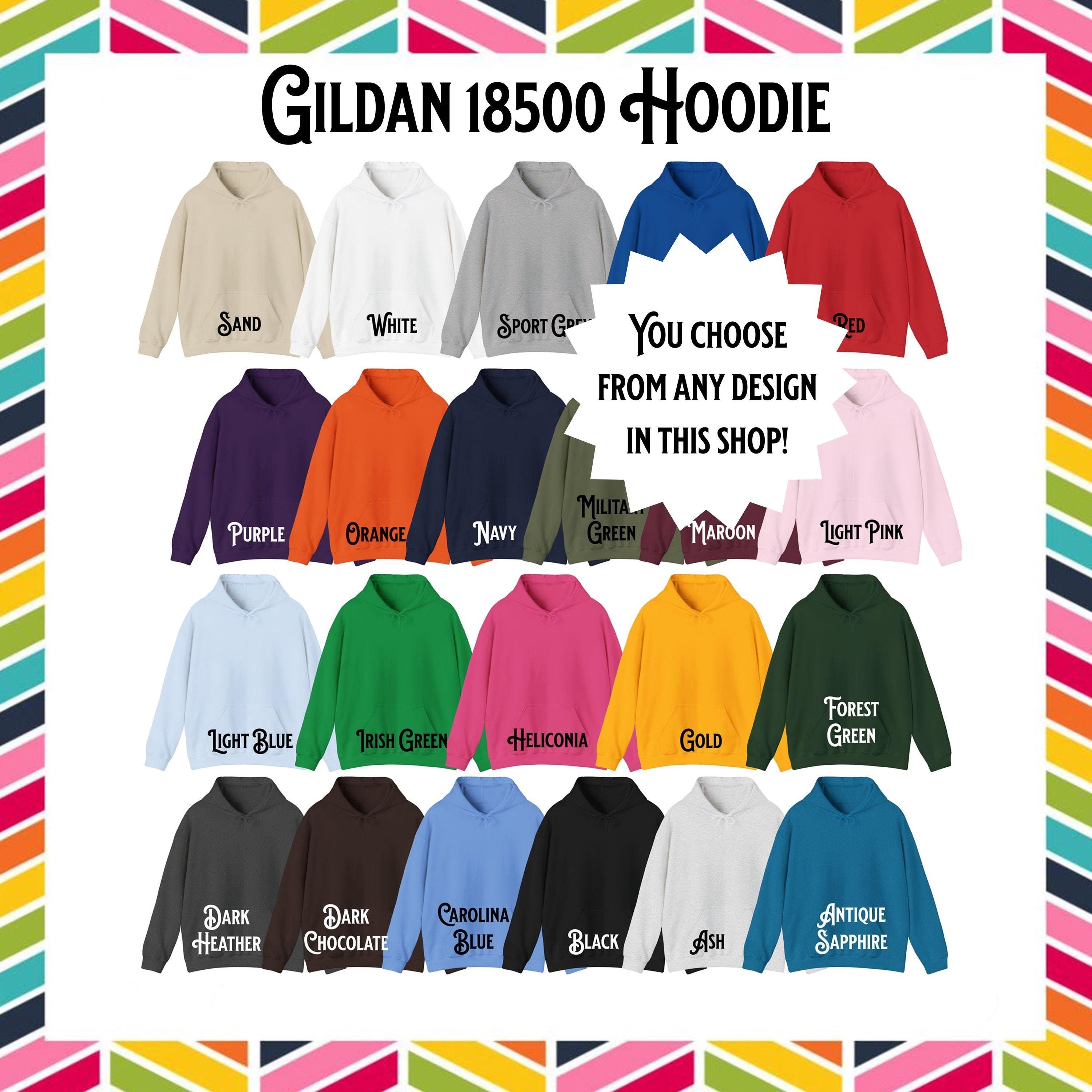 You Choose Design Unisex Hooded Sweatshirt Gildan Women39s Hoodie Men39s Hoodie Fleece Custom Choose From Any Design In This Shop Hoodie – Premium Graphic · High-Quality Print