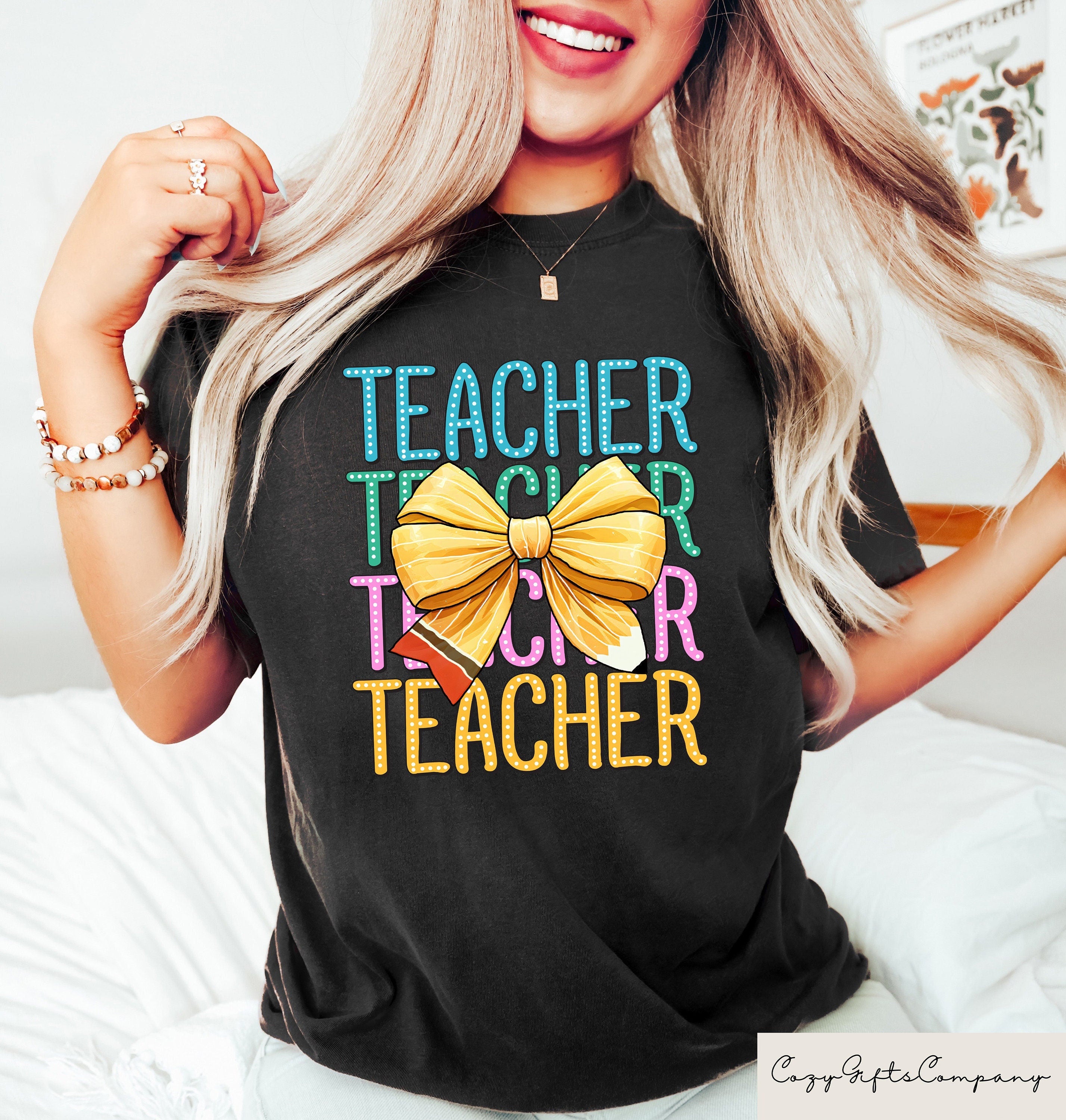 Comfort Coquette Bow Teacher Shirt Retro Teacher Tshirt Teacher Appreciation Gift Teacher Life Shirt Gifts Back To School Gift Graphic Tee – Feel-Good Design · Must-Have Style