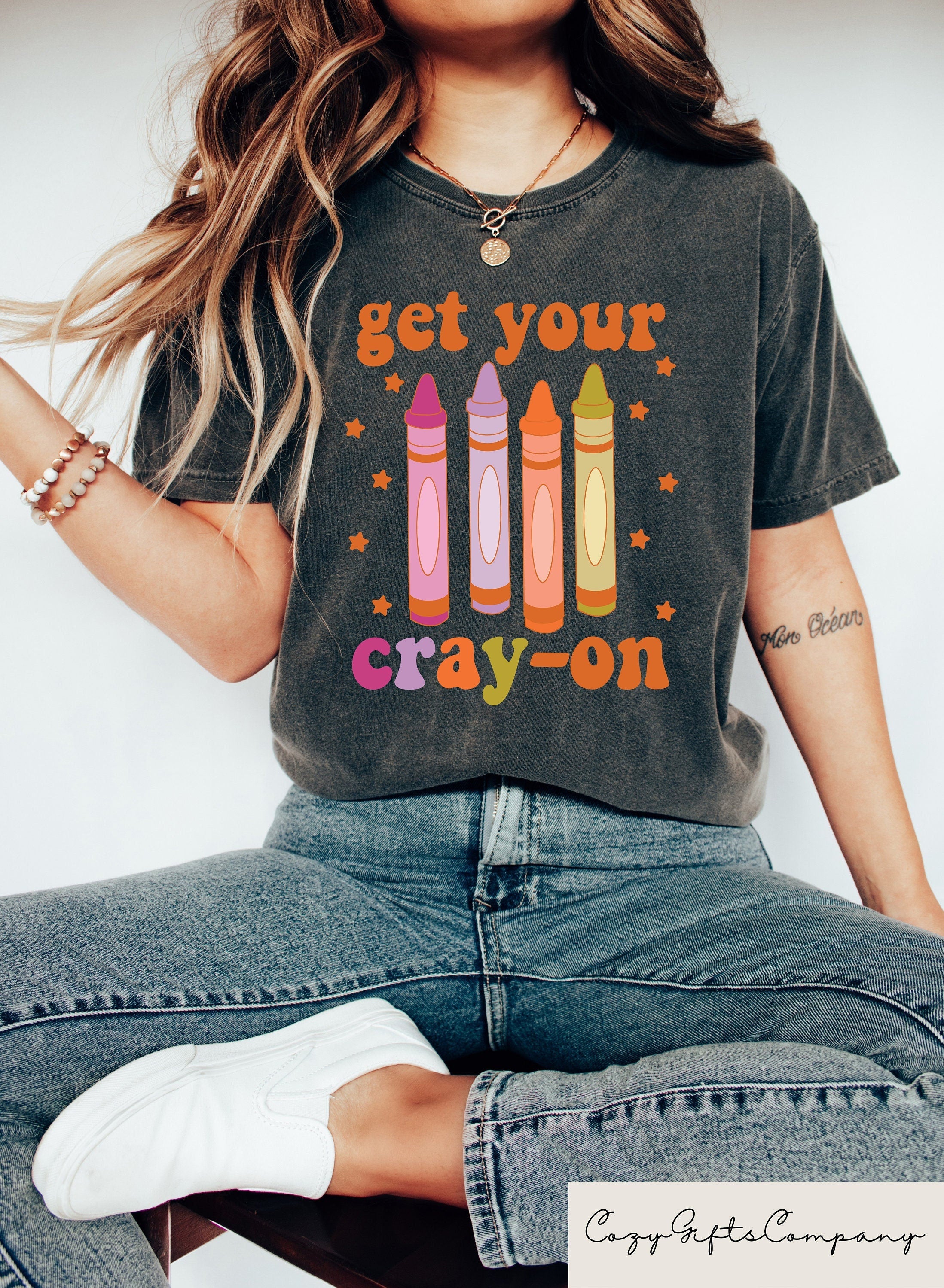 Retro Get Your Cray On Shirt Comfort Kindergarten Shirt Funny Teacher Tshirt Back To School Gift First Day Of School Tee Graphic Tee – Easygoing Wear · Trending Graphic Apparel