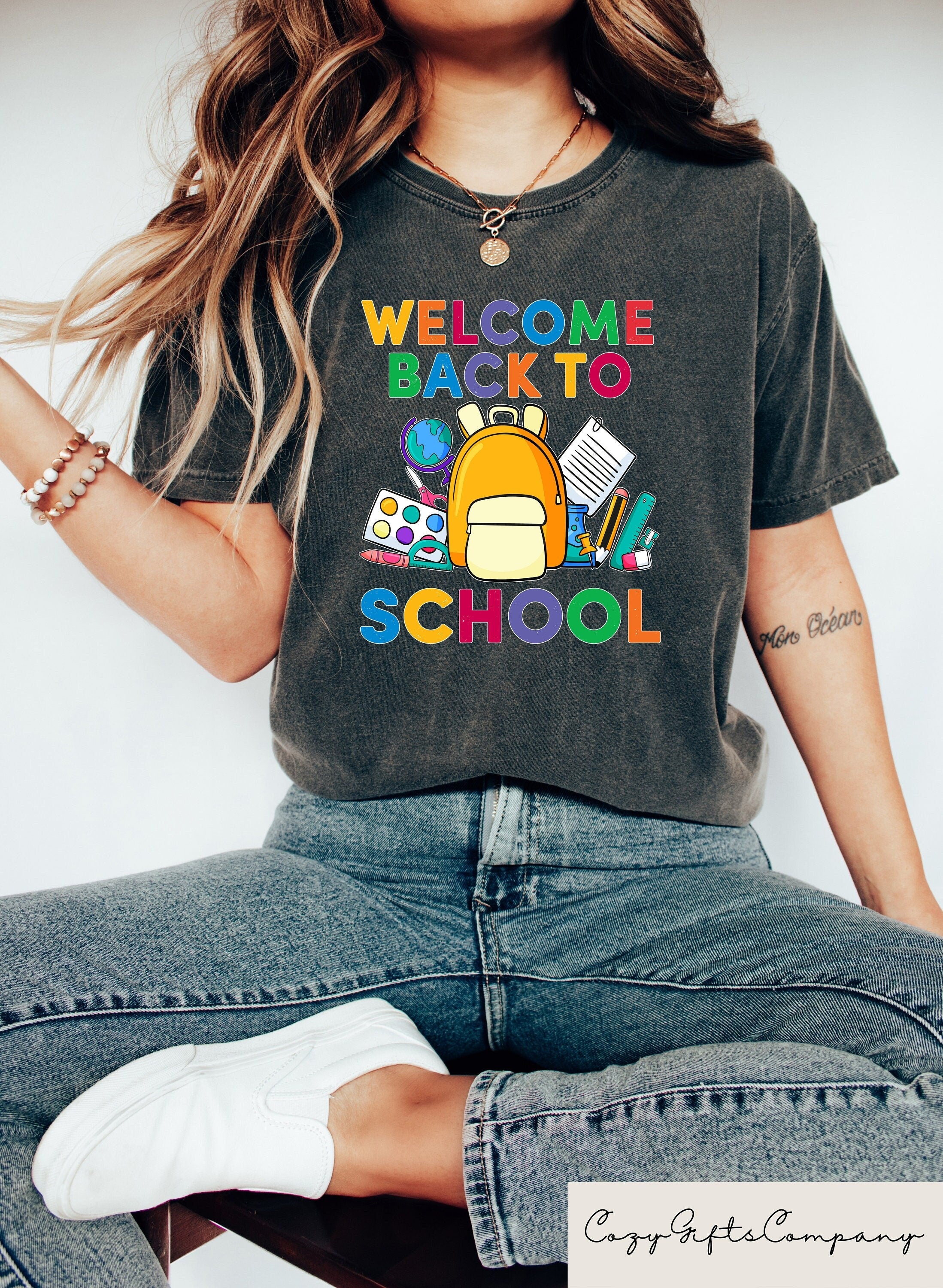 Welcome Back To School Shirt First Day Of School Tshirt Kindergarten Teacher Gift Back To School Gifts Funny School Equipments Tshirt Graphic Tee – Easygoing Wear · Trending Graphic Apparel