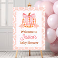 Welcome Sign for Baby Girl Pumpkin Theme Baby Shower Fall Baby Shower Pumpkin and Bows Baby Shower Decor Preppy Autumn Grandmillennial PN2 Graphic Tee – Fan Favorite · Perfect For Daily Wear