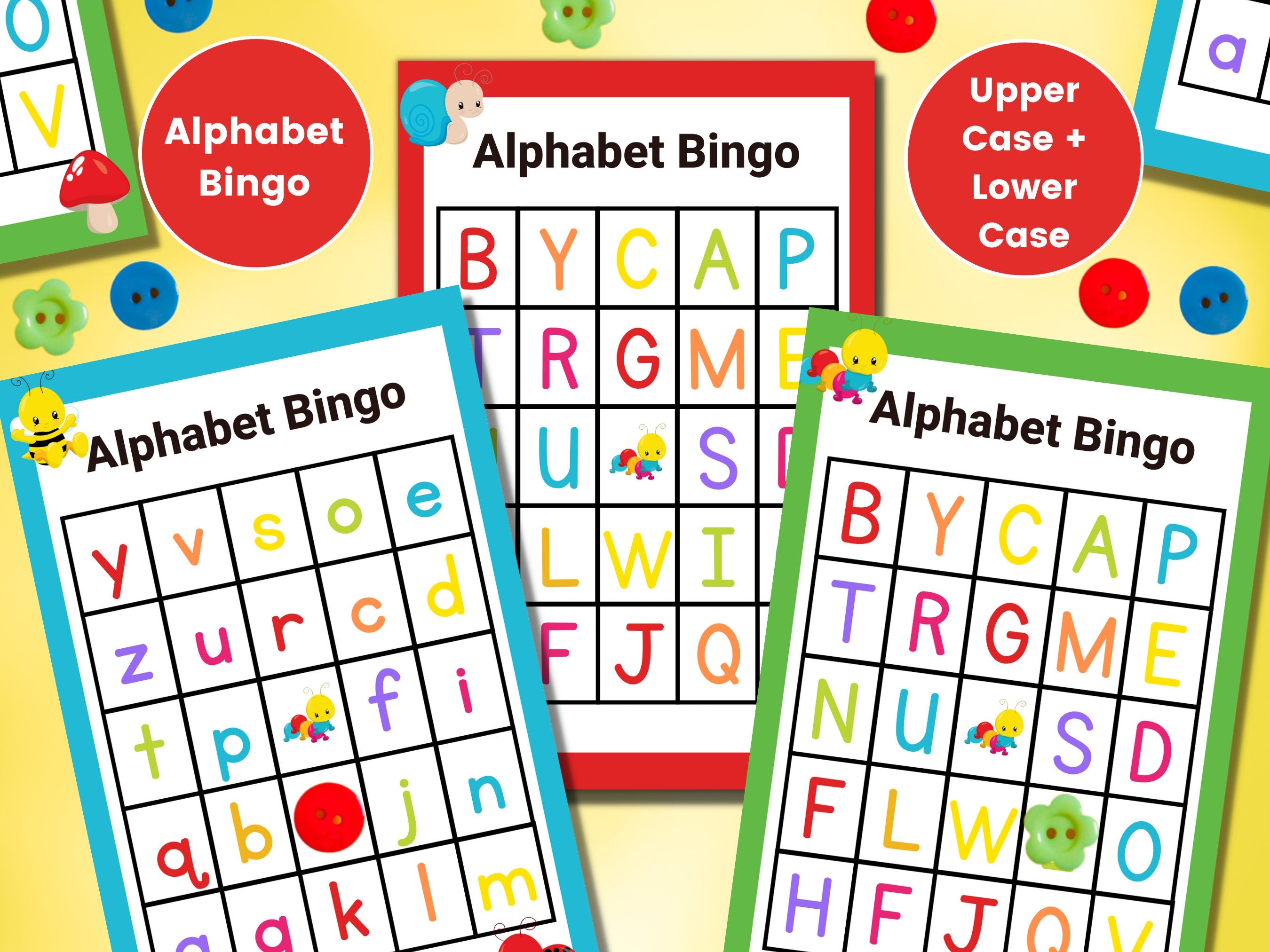 Alphabet Bingo Educational Activities Kids Activity Alphabet Game Homeschool Printables Preschool Kindergarten Early Learning Games Graphic Tee – Soft Feel · Top Pick For Any Outfit