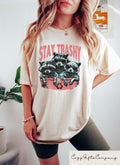 Retro Stay Trashy Shirt 90s Funny Racoon Shirt Meme T Shirt Trash Panda Shirt Street Cats Shirt Retro Y2k Shirts Raccoon T Shirt Graphic Tee – Fan Favorite · High-Quality Print