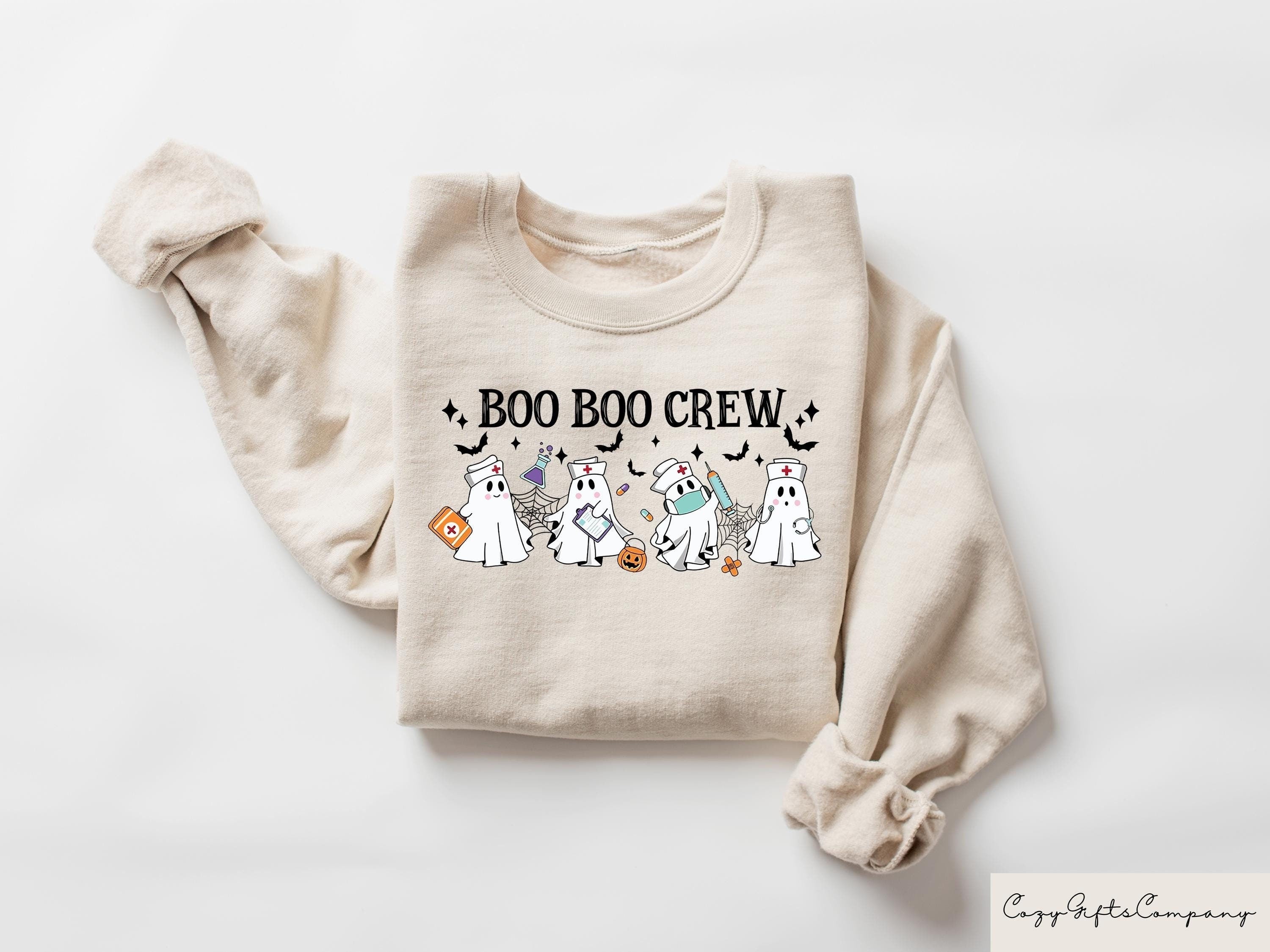 Boo Boo Crew Sweatshirt Halloween Nurse Tshirt Ghost Nurse Shirt Halloween Gift Funny Nurse Gift Spooky Nurse Shirt Sweatshirt – Warm & Stylish · High-Quality Print