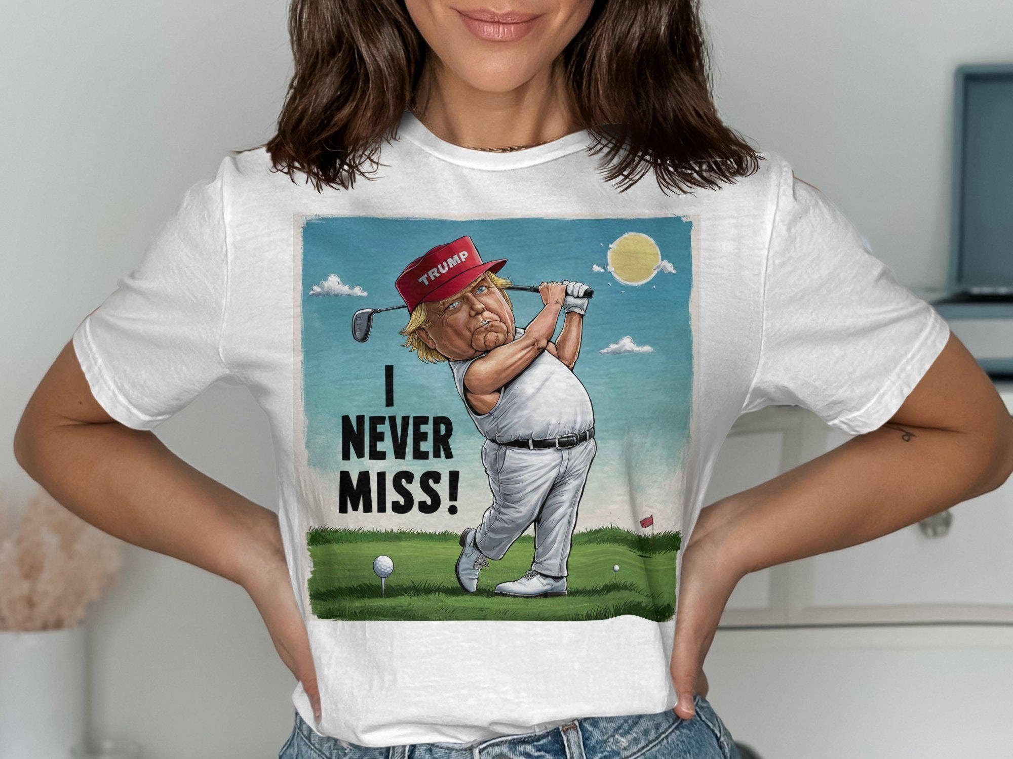 I Never Miss Trump Shirt Graphic Tee – Aesthetic Look · Trending Graphic Apparel