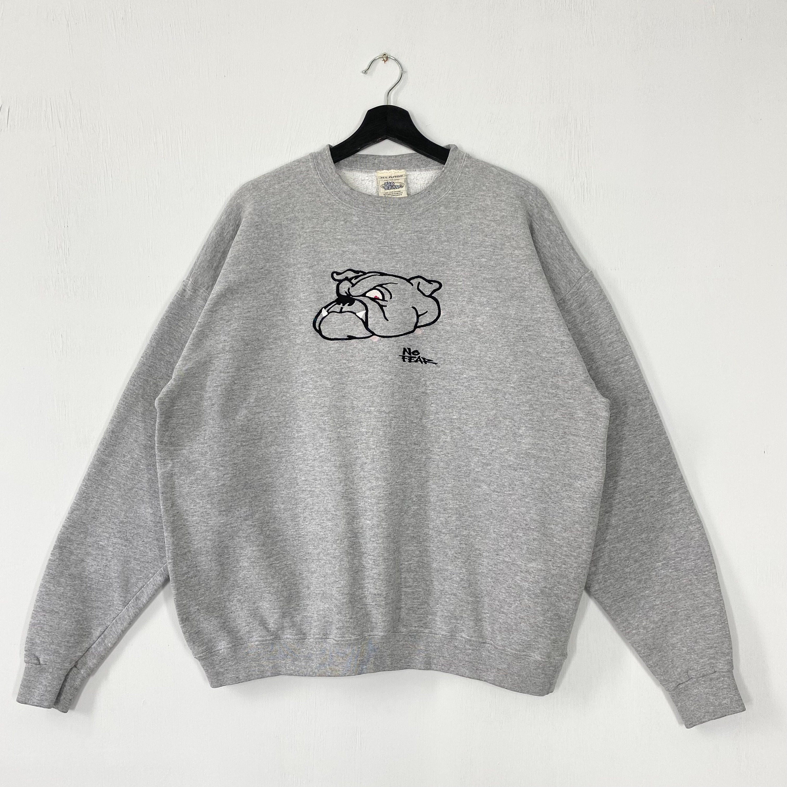 Vintage 90s No Fear Sweatshirt No Fear Crewneck No Fear Sweater Pullover No Fear Skateboard No Fear Eyes Embroidered Logo Grey XLarge Sweatshirt – Easygoing Wear · Great Gift For Fans
