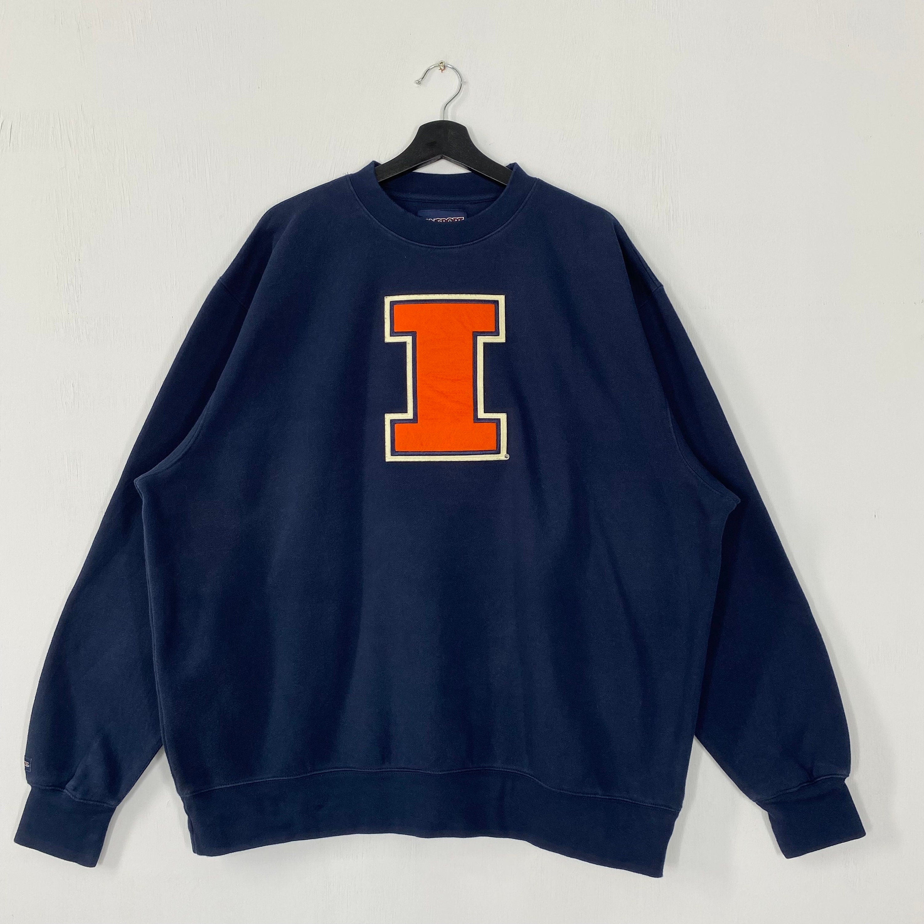 Vintage University Illinois Urbana Sweatshirt Illinois Crewneck Illinois Sweater Pullover Illinois Fighting Illini Patch Logo Blue XXLarge Sweatshirt – Warm & Stylish · Perfect For Daily Wear
