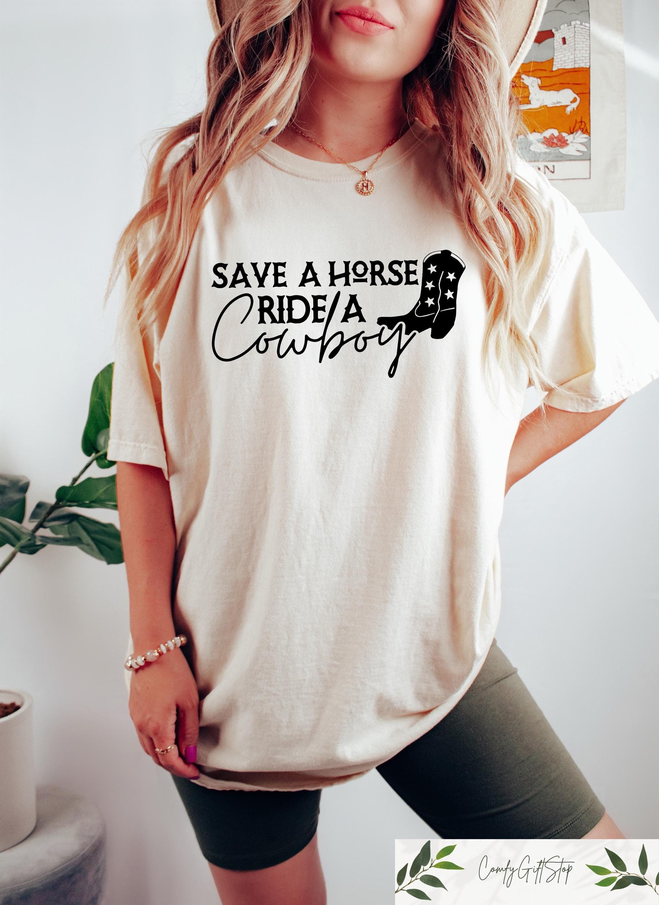 Save A Horse Ride A Cowboy Shirt Bachelorette Party Shirt Bridal Party Shirt Save A Horse Ride A Cowboy Funny T Shirt Horse Riding Tee Graphic Tee – Warm & Stylish · Top Pick For Any Outfit