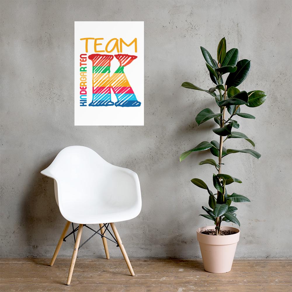 Team Kindergarten Back To School Poster Graphic Tee – Soft Feel · Trending Graphic Apparel