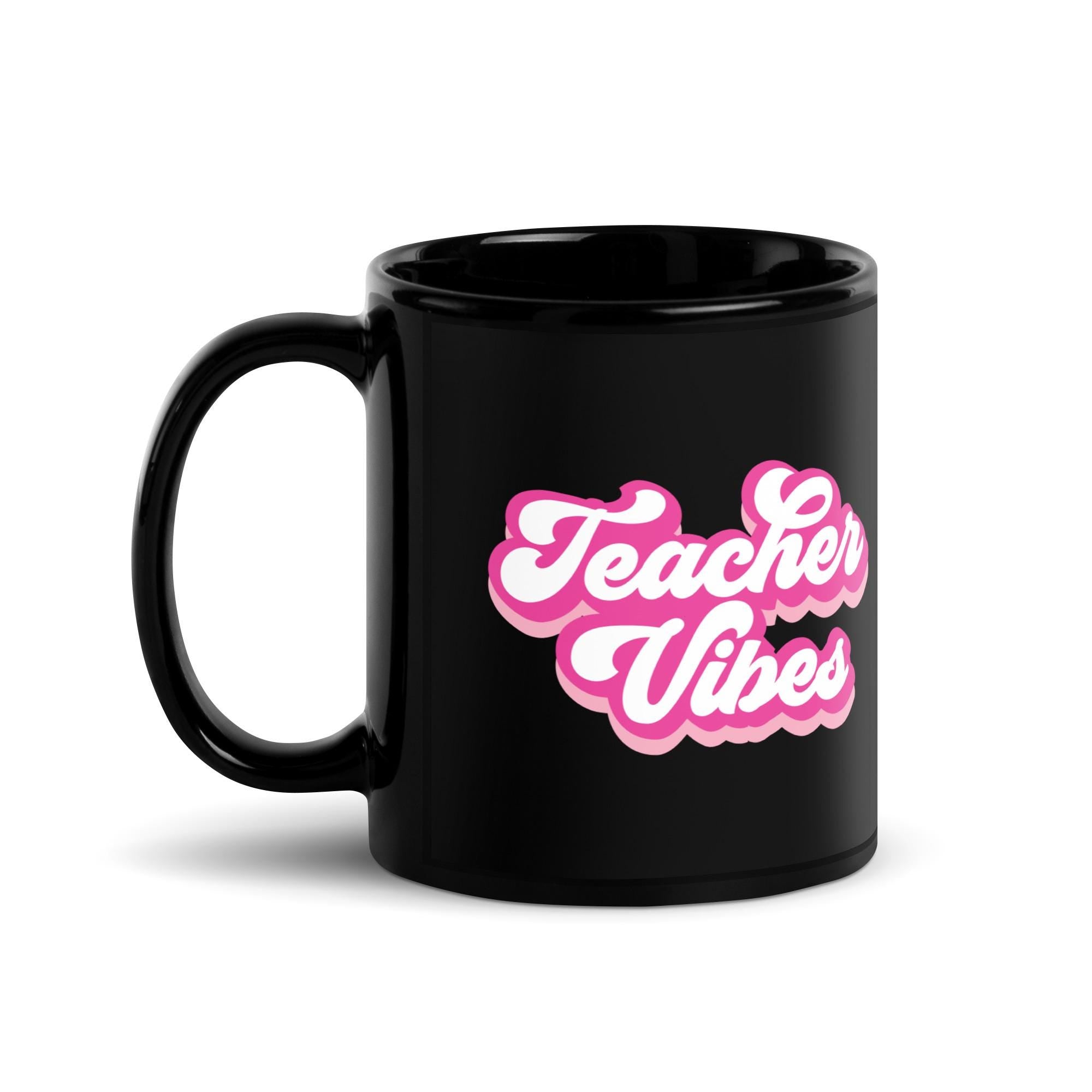 Teacher Vibes Back To School Black Glossy Mug Graphic Tee – Everyday Comfort · High-Quality Print
