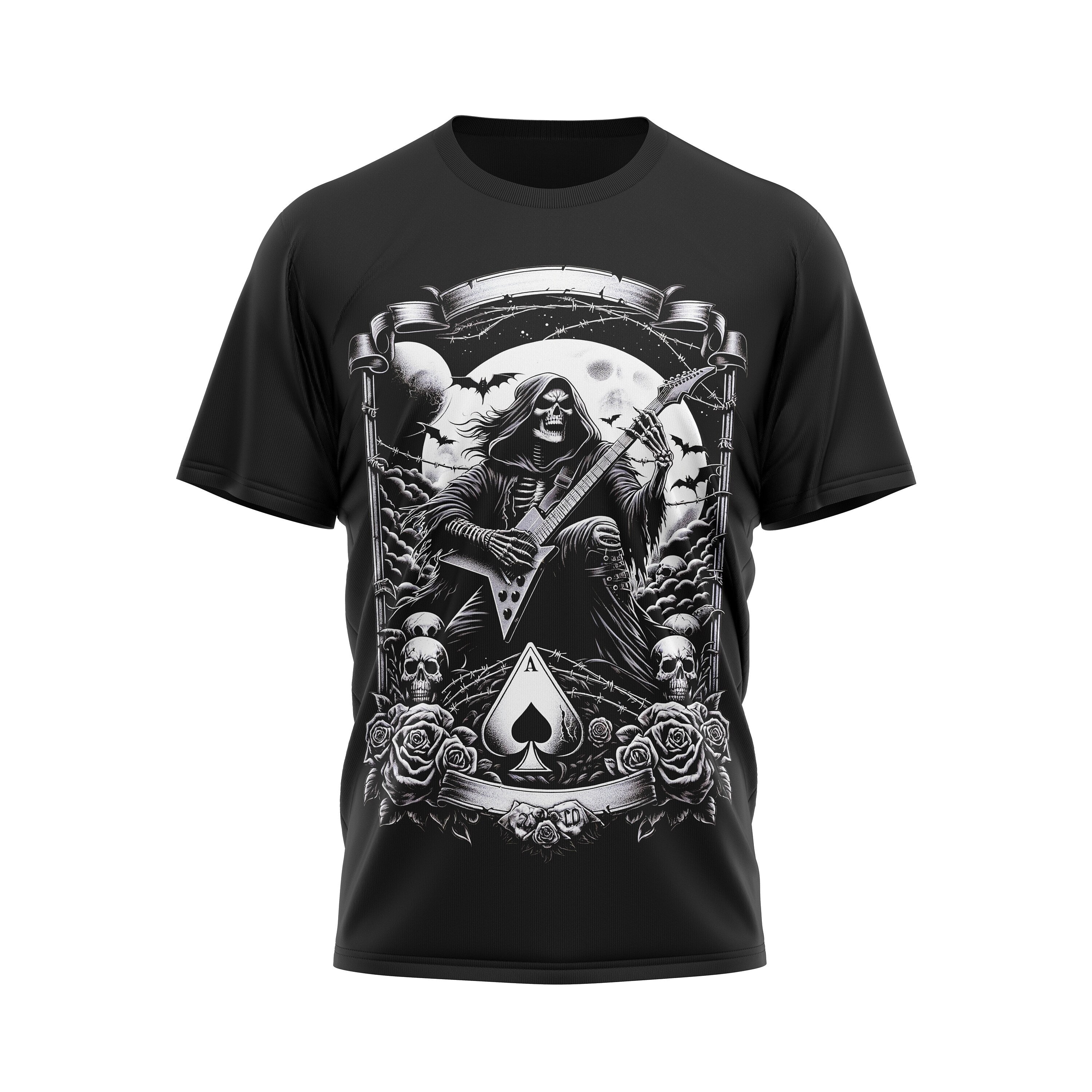 Rock Gothic Death Reaper Heavy Metal Men39s T Shirt Graphic Tee – Warm & Stylish · Great Gift For Fans