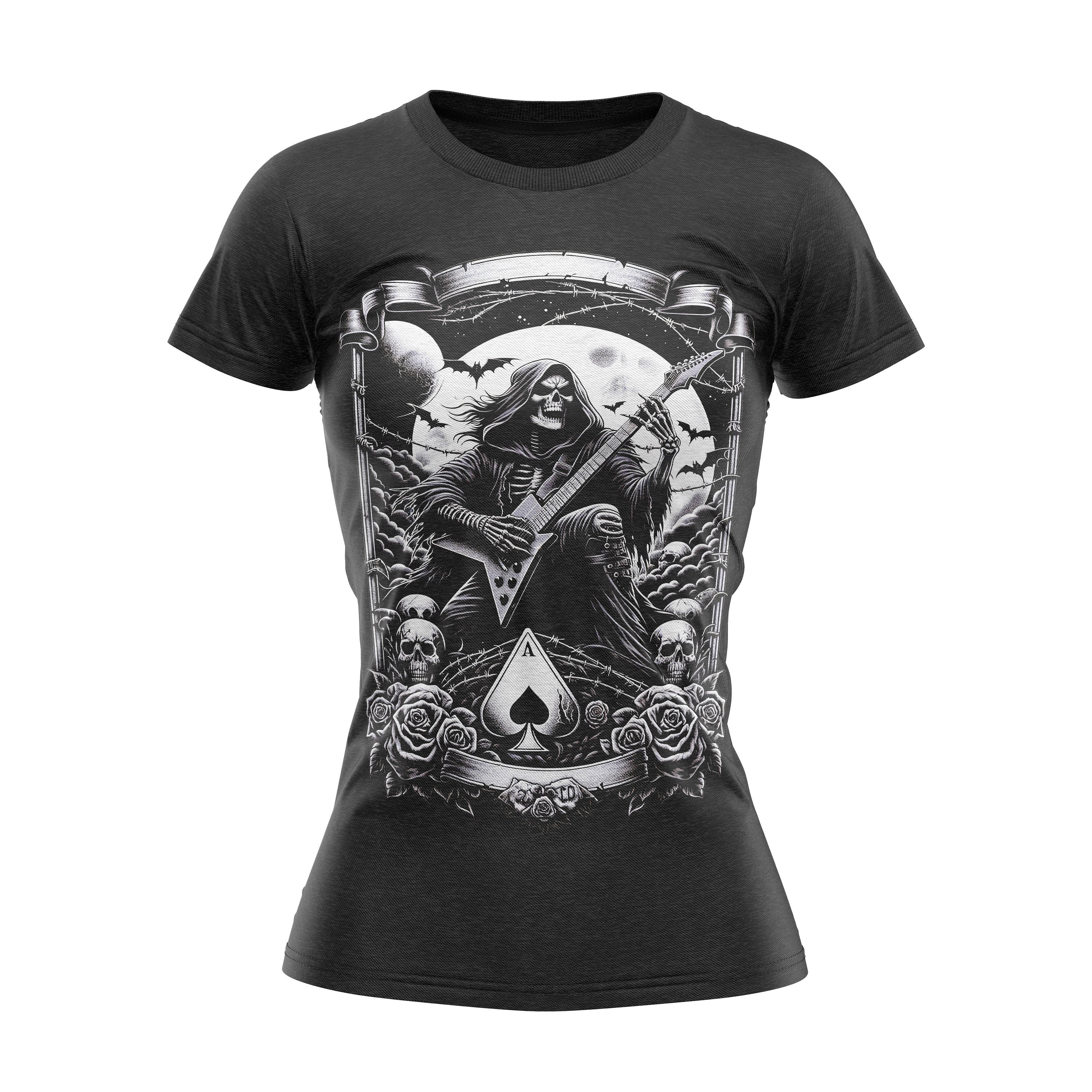 Rock Gothic Reaper Heavy Metal Womens T Shirt Graphic Tee – Everyday Comfort · Top Pick For Any Outfit