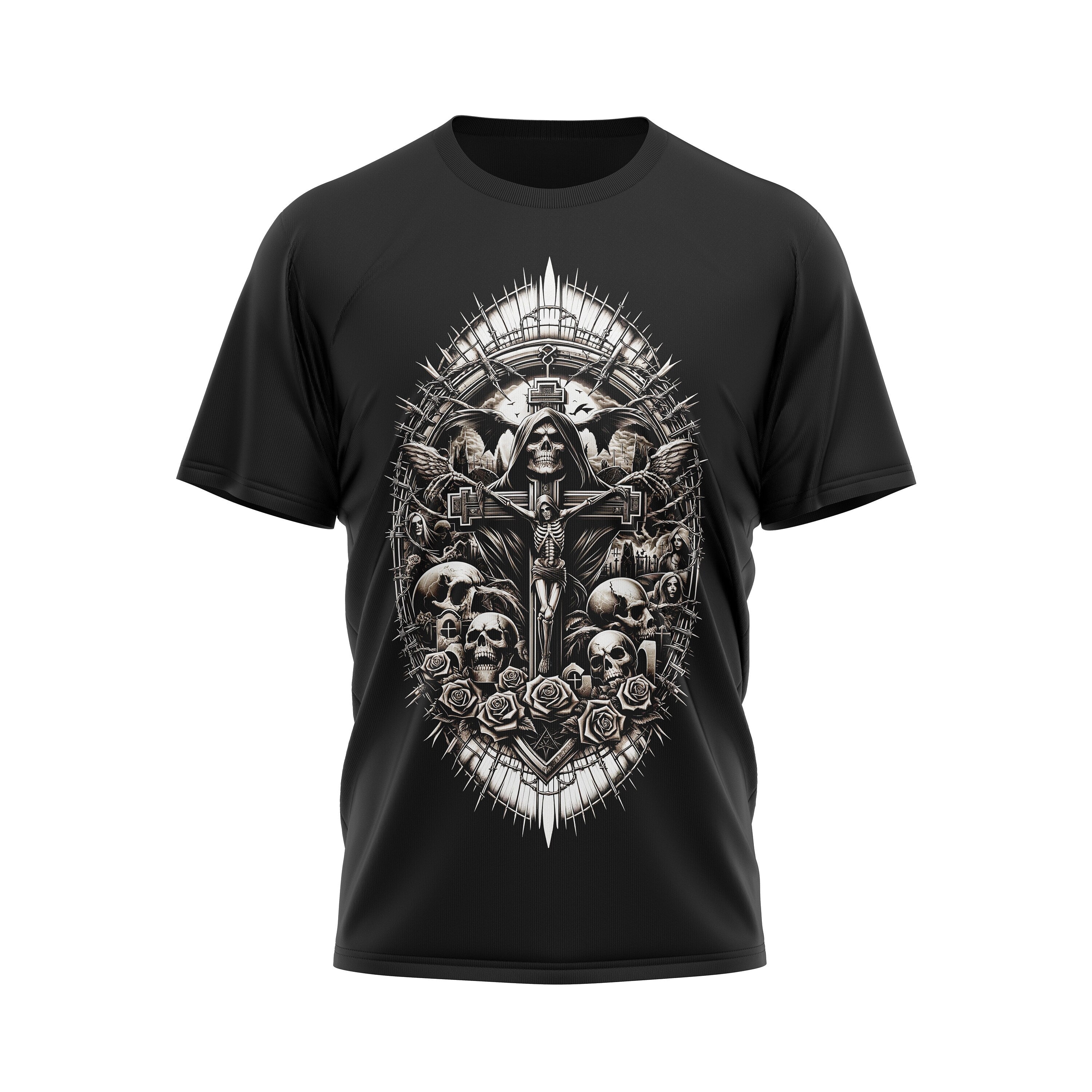 Crucifix Rock Gothic Reaper Heavy Metal Ace of Spades Men39s T Shirt Graphic Tee – Warm & Stylish · Must-Have Style