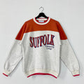 Vintage 90s Suffolk Community College Sweatshirt Suffolk Community College Crewneck Suffolk Sweater Pullover Suffolk Print Logo Grey Small Sweatshirt – Easygoing Wear · High-Quality Print