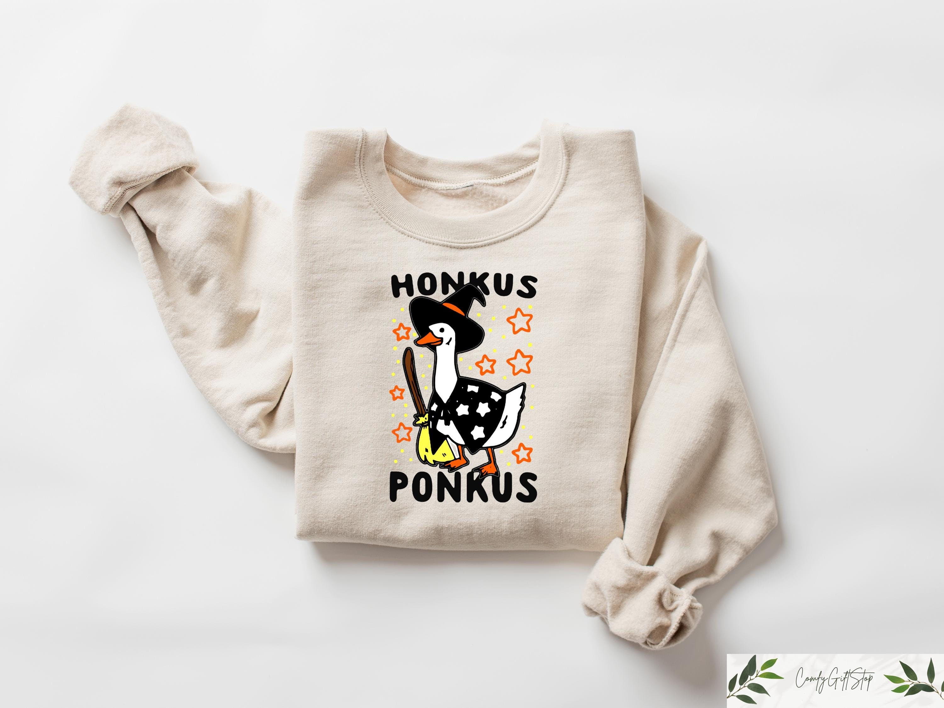 Honkus Ponkus Halloween Witch Boo Ghost Sweatshirt Retro Halloween Shirt Spooky Season Shirt Halloween Gifts Spooky Vibes Tshirt Sweatshirt – Everyday Comfort · High-Quality Print