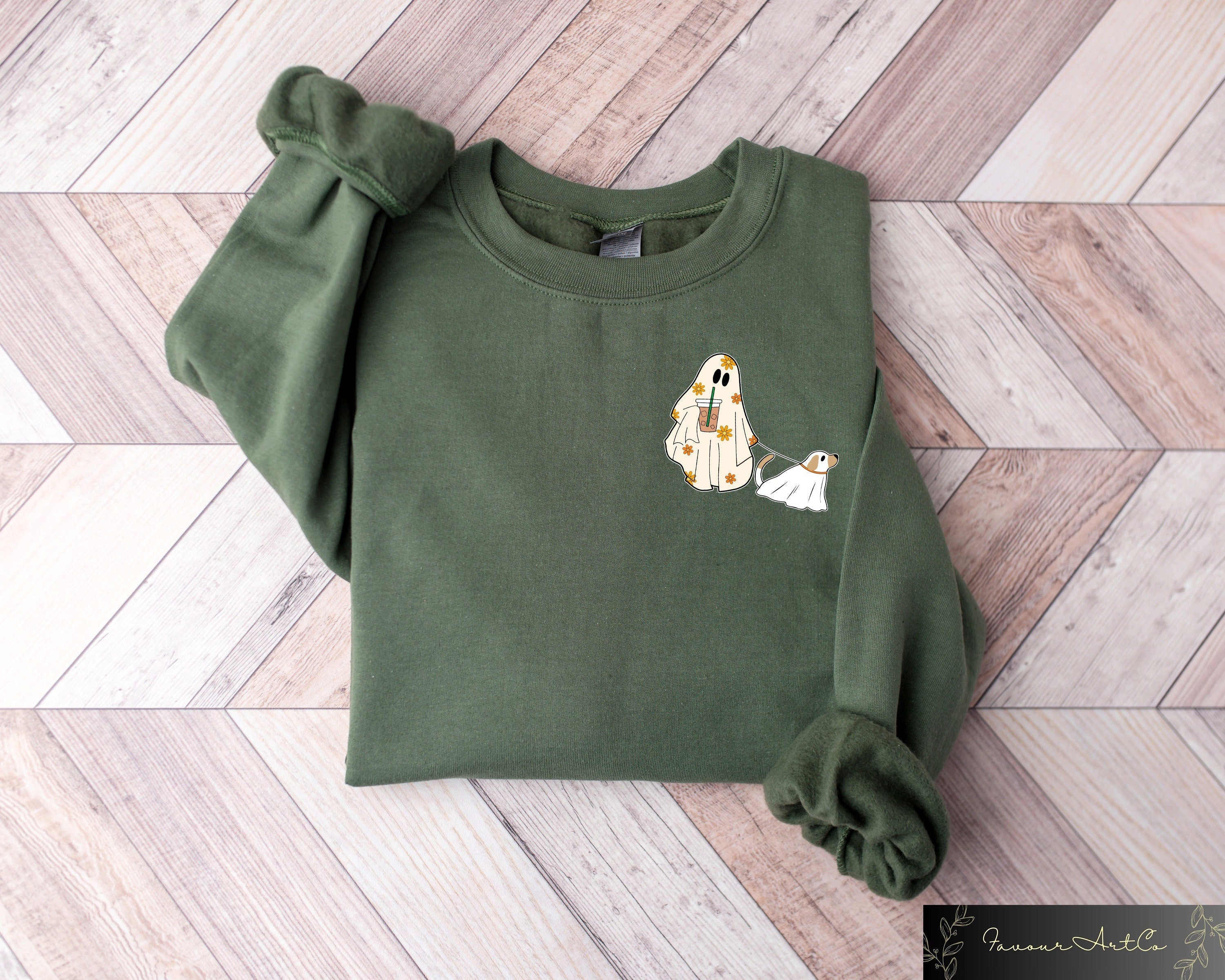 Cute Ghost Dog Halloween Shirt Dogs Lover Halloween Gift Dog Mom Halloween T Shirt Funny Halloween Party Sweater Womens Halloween Shirt Graphic Tee – Aesthetic Look · Great Gift For Fans