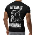 Vikings See You In Valhalla Men39s Cotton T Shirt FrontBack Design Graphic Tee – Everyday Comfort · Top Pick For Any Outfit