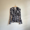 Y2K vintage 00s black and white printed bell sleeve textured plisse crinkle shirt size m Graphic Tee – Soft Feel · Must-Have Style