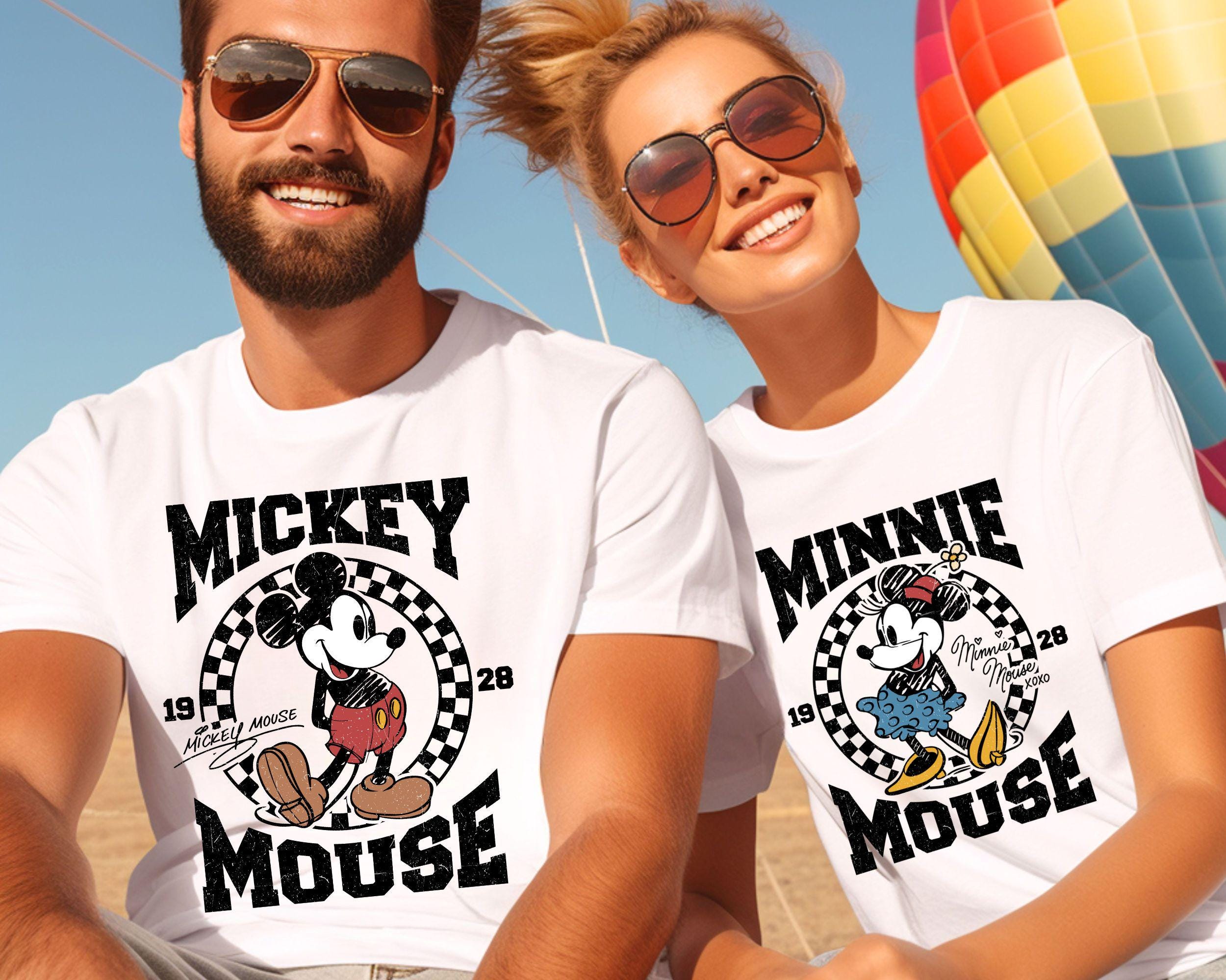 Retro Disney Couple Mickey Minnie Mouse Shirt Walt Disney World T shirt Classic Mickey Minnie 1028 Wdw Magic Kingdom Disneyland Vacation Graphic Tee – Fan Favorite · Must-Have Style