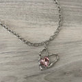 Silver and Pink Heart Pendant Necklace Y2K inspired Graphic Tee – Soft Feel · High-Quality Print
