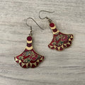 Vintage 80s cloisonne fan earrings with floral butterfly detail Graphic Tee – Cozy Vibes · Perfect For Daily Wear