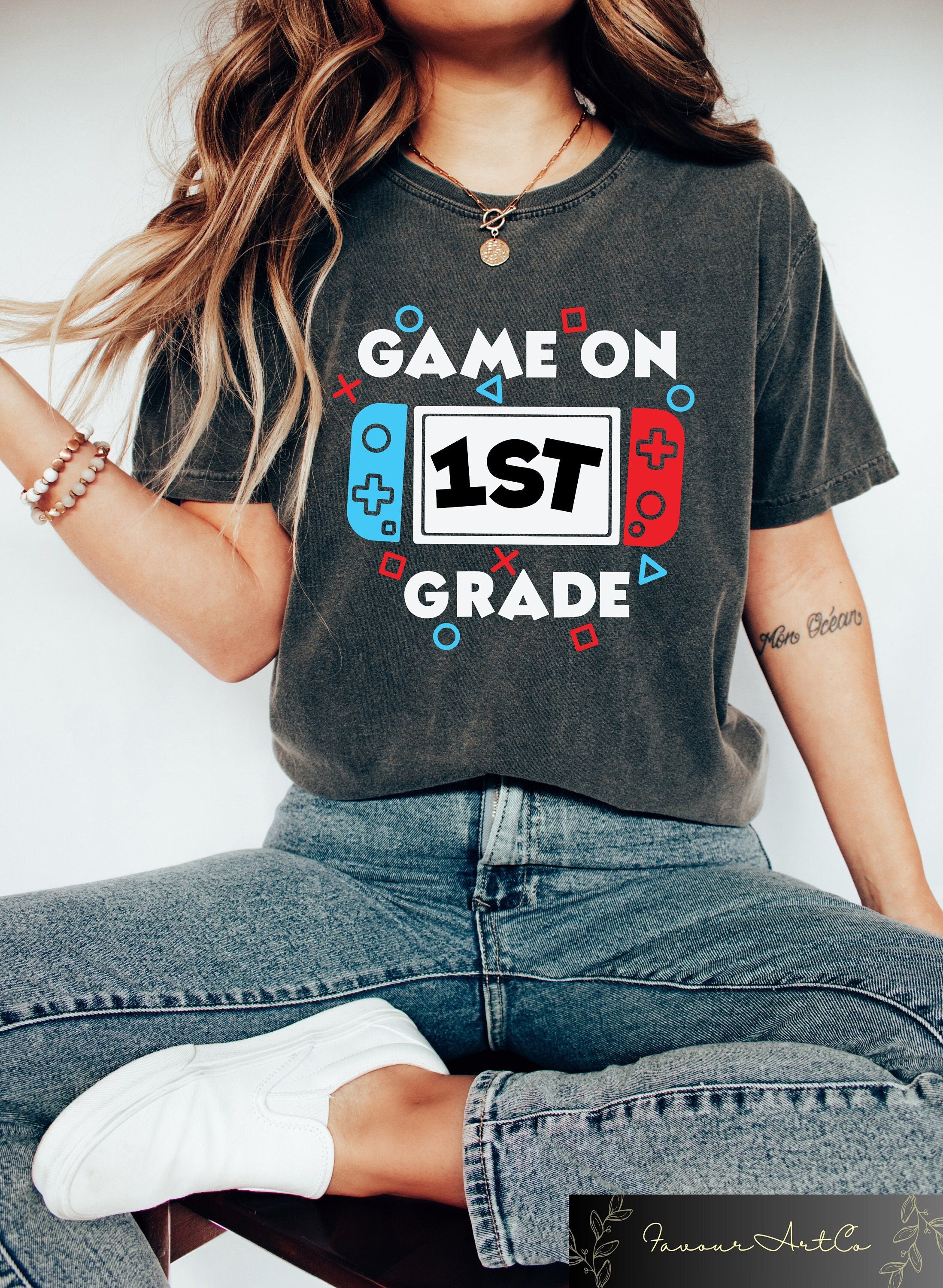Game On First Grade Shirt 1st Grade Shirt Back to School Boys 1st Grade Shirt Gamer Student Shirt First Day of School 1st Grade Shirts Graphic Tee – Fan Favorite · Perfect For Daily Wear
