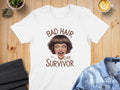Bad Hair Day Survivor Graphic T Shirt Funny Cartoon Face Tee Humorous Gift Idea Casual Wear Comfy Top Quirky Graphic Shirt Graphic Tee – Soft Feel · Top Pick For Any Outfit