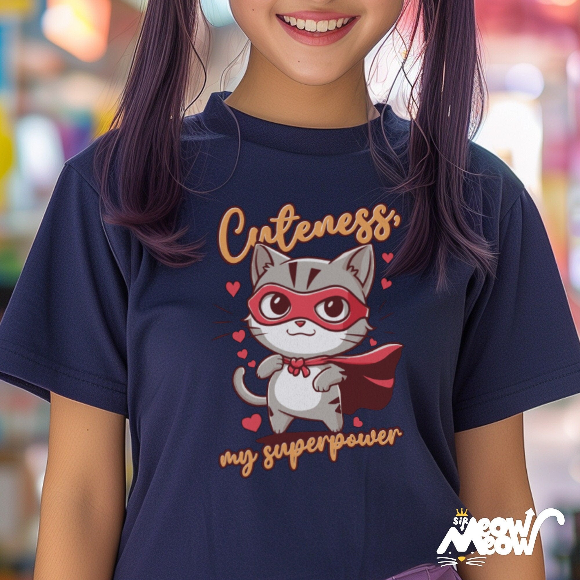 Cuteness My Superpower T Shirt Adorable Superhero Cat Unisex Tee Perfect for Cat Lovers Unique Gift Idea Graphic Tee – Soft Feel · Great Gift For Fans