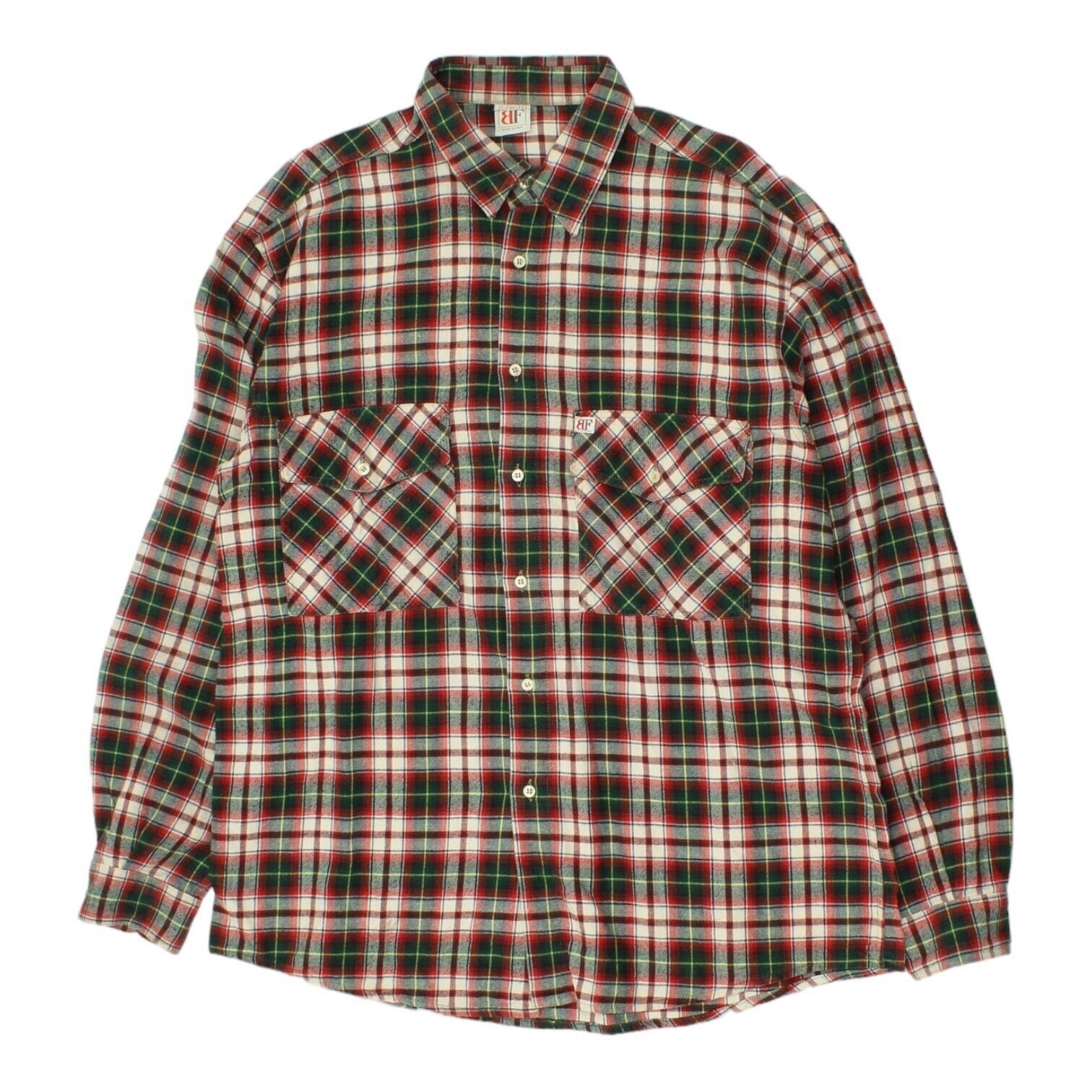 Belfe Mens Red Green White Plaid Check Shirt Vintage High End Designer VTG Graphic Tee – Aesthetic Look · Top Pick For Any Outfit