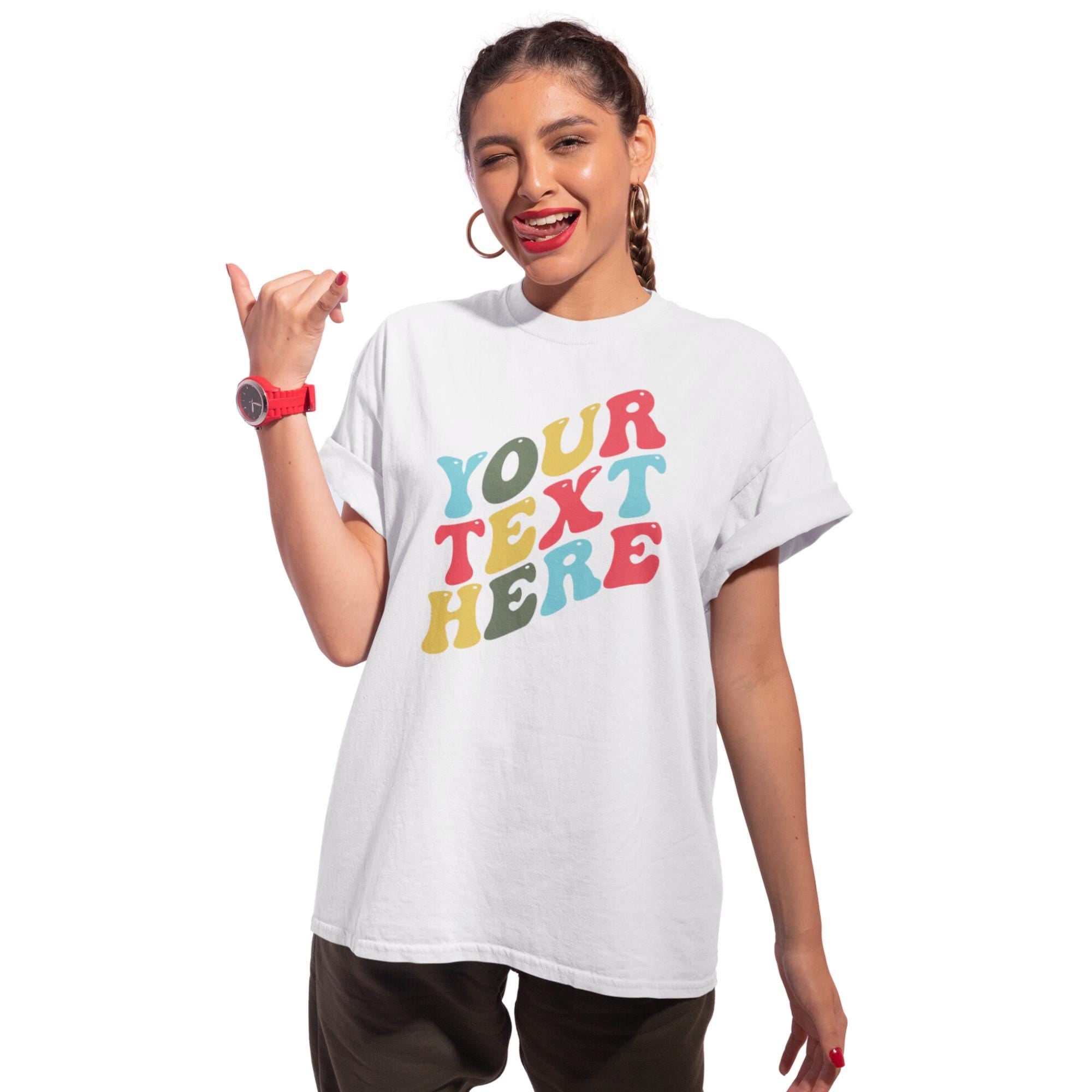 Retro 197039s California Hippy Style Custom Text Shirt Personalized Custom Shirt Custom Made Shirt Graphic Tee – Everyday Comfort · Trending Graphic Apparel