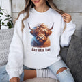 Cute Highland Cow Sweatshirt Funny Bad Hair Day Sweater Funny Gift Idea for Cow Lovers Cozy Farm Life Pullover Gift for Women Sweatshirt – Feel-Good Design · Perfect For Daily Wear