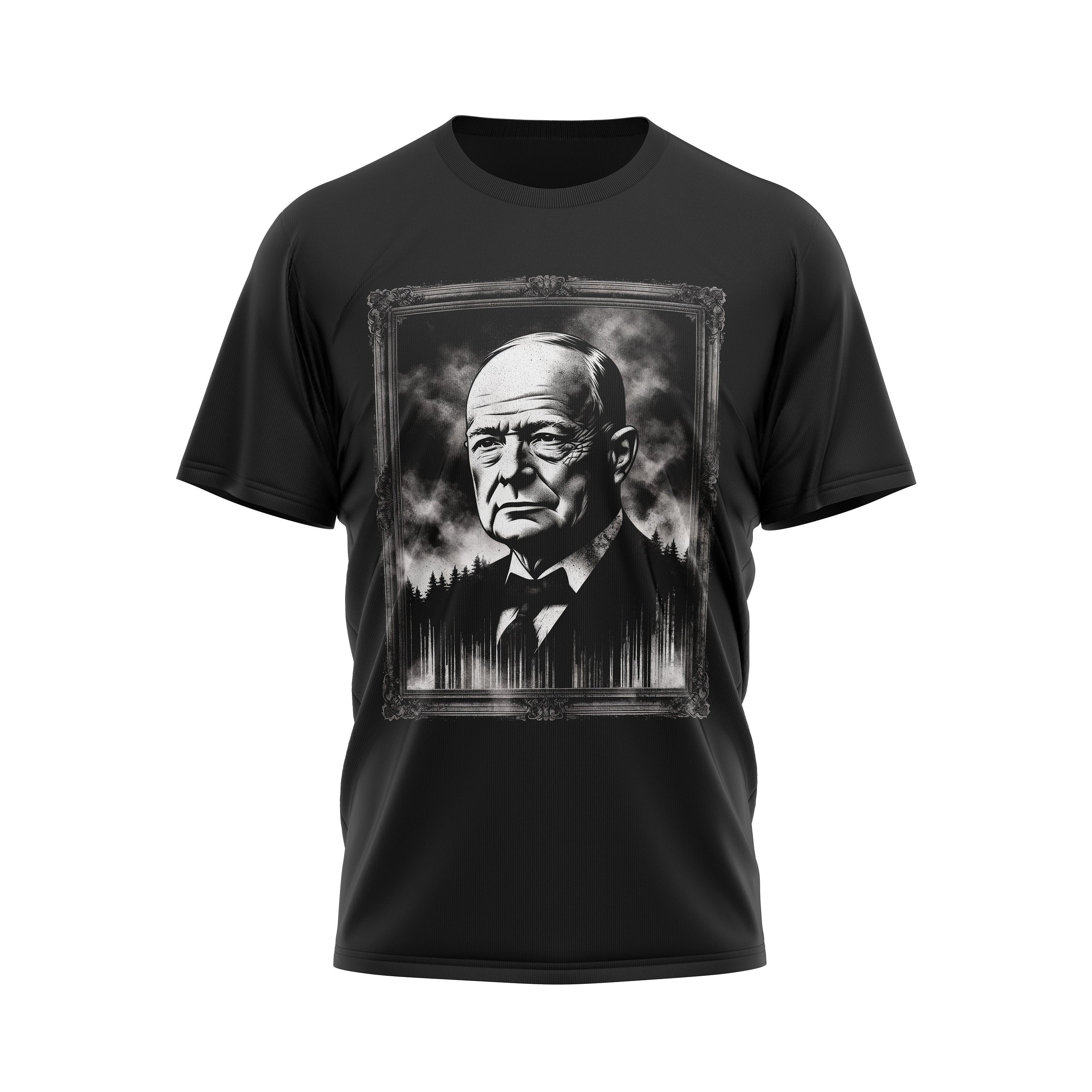 Legends of America Vintage Black T Shirt of President Dwight D Eisenhower Graphic Tee – Easygoing Wear · High-Quality Print
