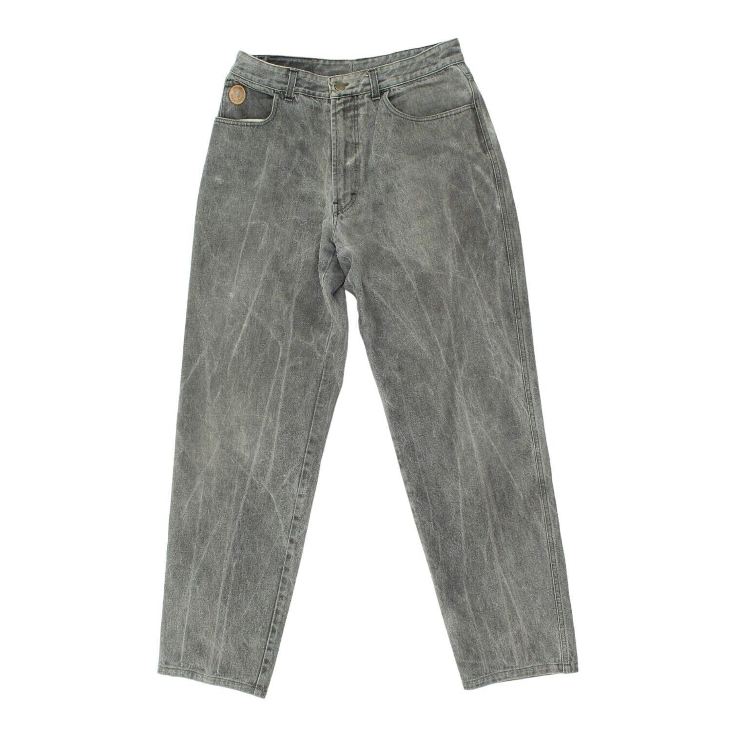 Trussardi Mens Grey High Waisted Wide Leg Tapered Jeans Vintage Designer Denim Graphic Tee – Soft Feel · Top Pick For Any Outfit