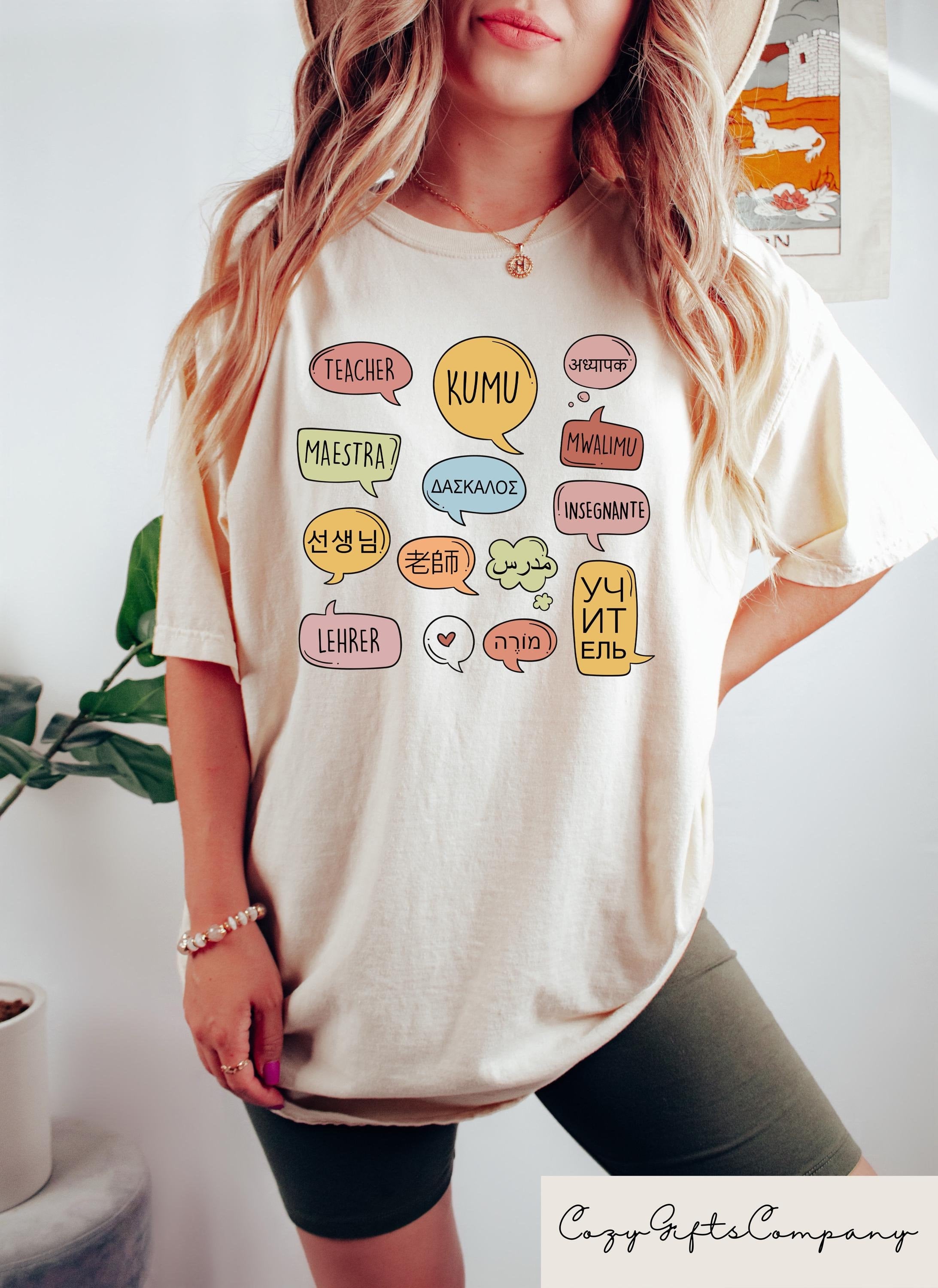 Teacher In Different Languages Shirt Teacher Shirts ELL Shirt ESL Tshirts Multilingual Teacher Shirts Back to School Gift Graphic Tee – Cozy Vibes · Great Gift For Fans